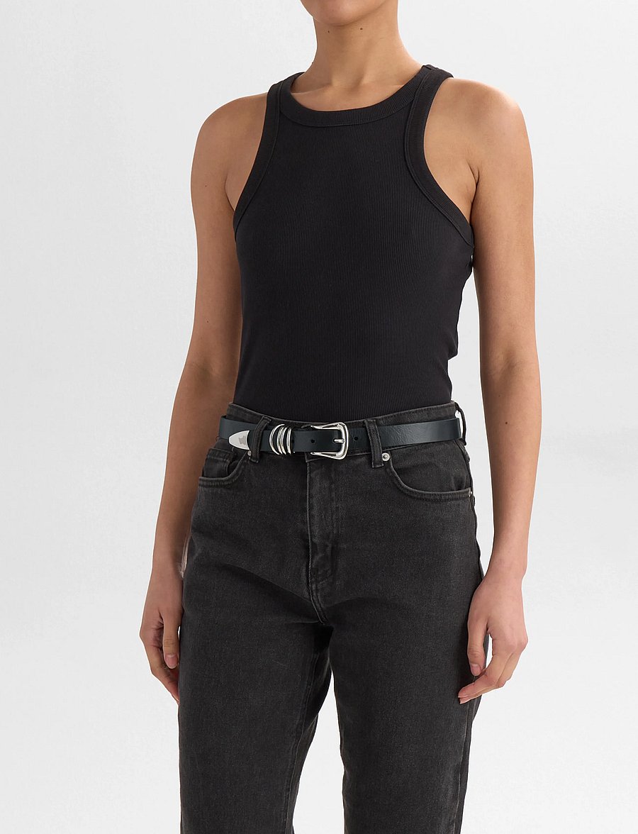 Markberg - SifMBG Belt - læderbælter - black w/silver - 0