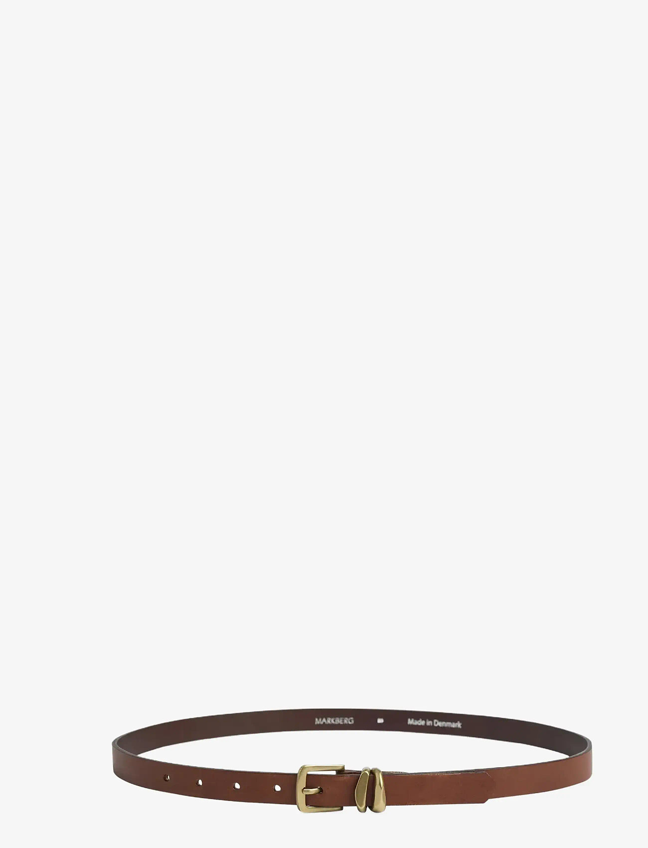 Markberg - KinsleyMBG Belt - läderskärp - cognac w/br. gold - 1
