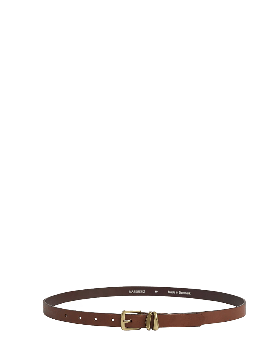 Markberg - KinsleyMBG Belt - nahkrihmad - cognac w/br. gold - 1