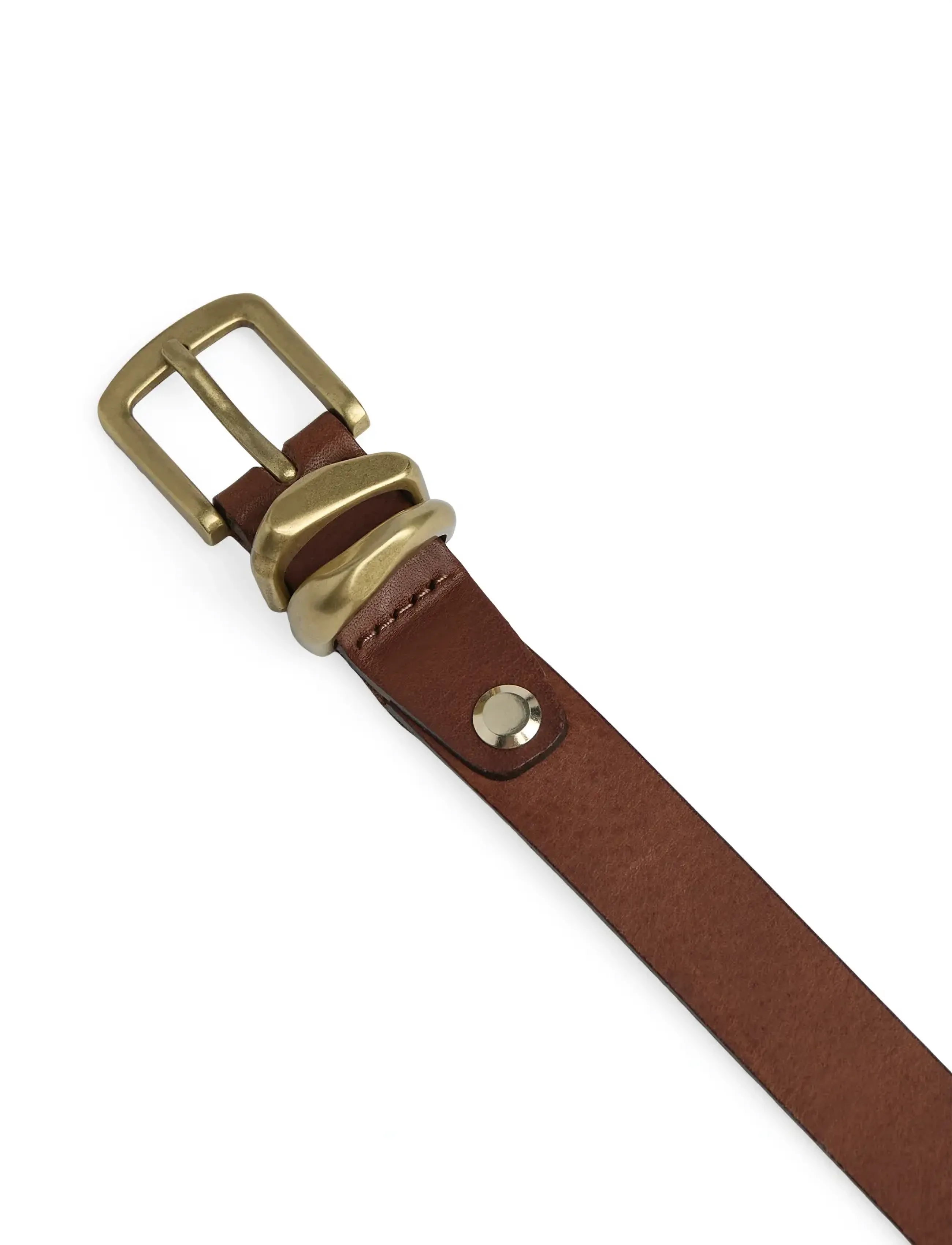 Markberg - KinsleyMBG Belt - nahkrihmad - cognac w/br. gold - 2