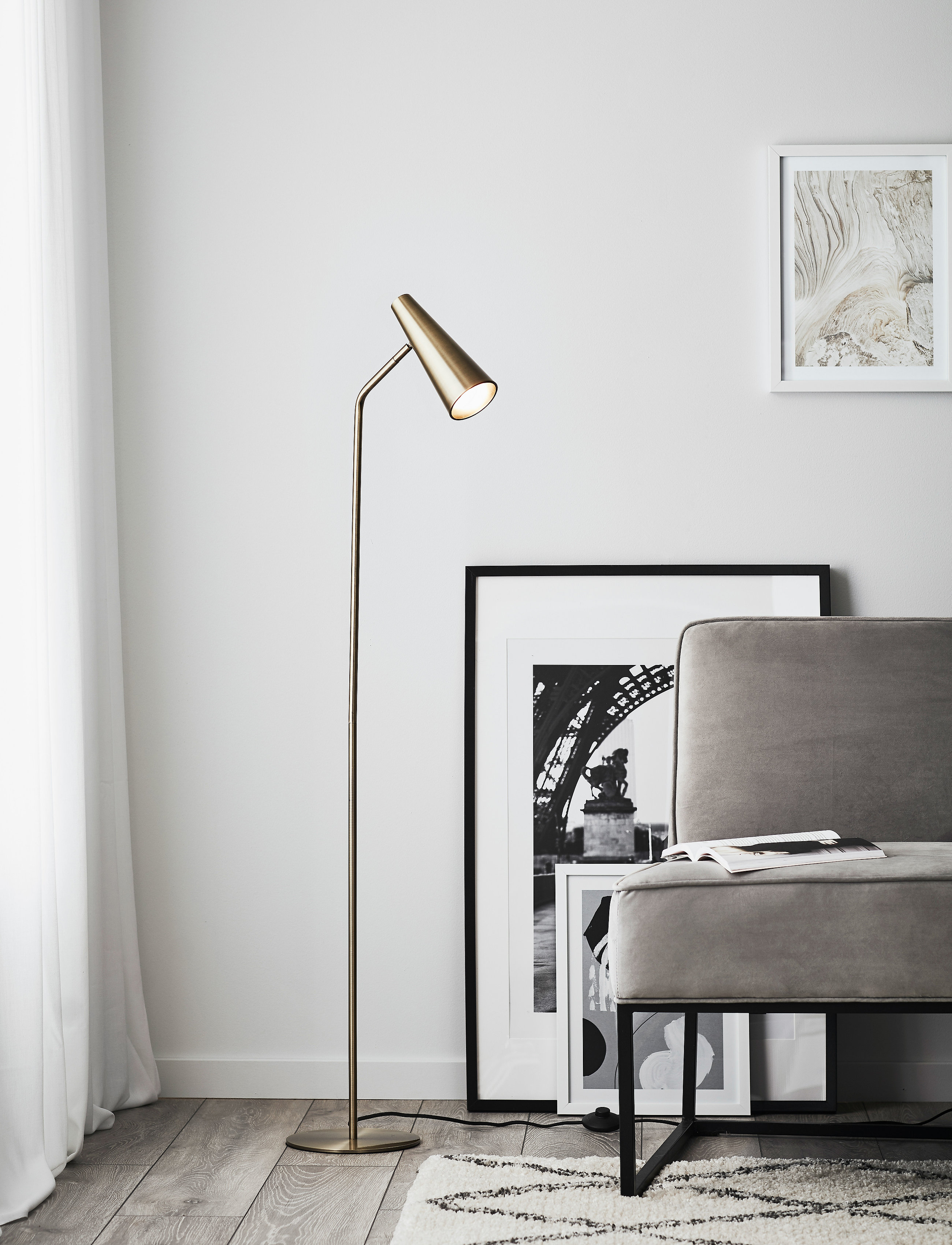 Markslöjd Lighting Peak Gulv 1L, H 138 cm, Lamps, Gold - Floor Homeware
