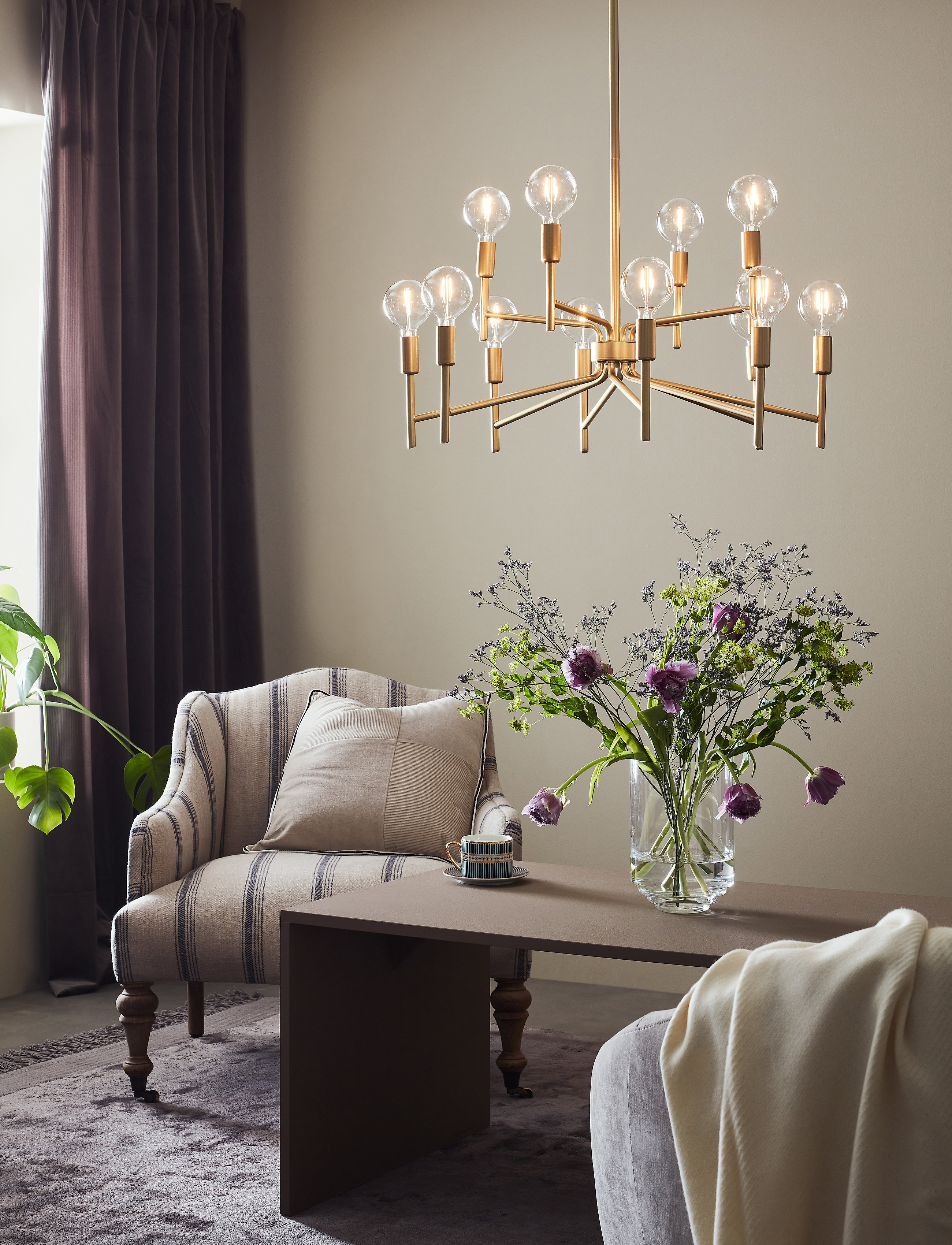 Markslöjd Lighting Regent Pendel 12L, One Size, Ceiling Lamps, Gold - Pendant Homeware