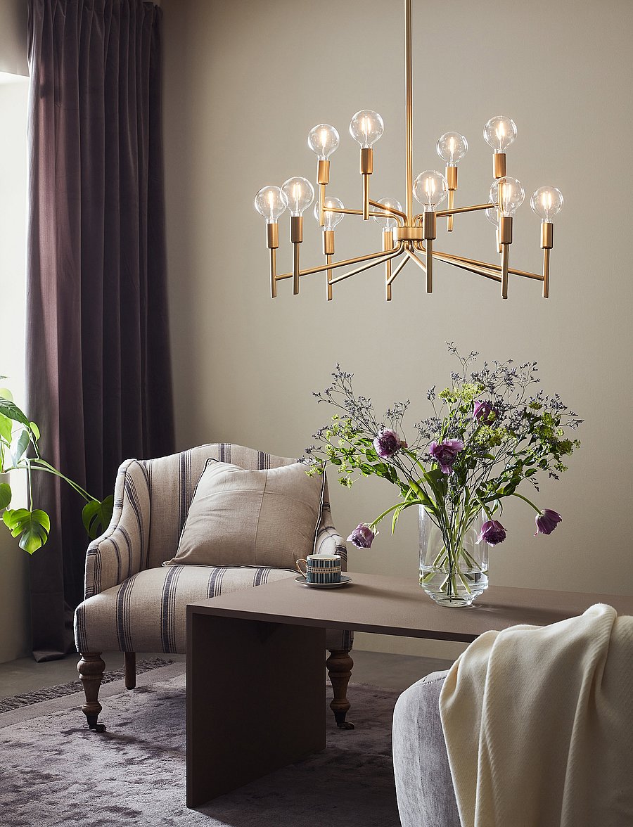 Markslöjd Lighting - REGENT Pendant 12L Painted Gold - rippvalgustid - painted gold - 0