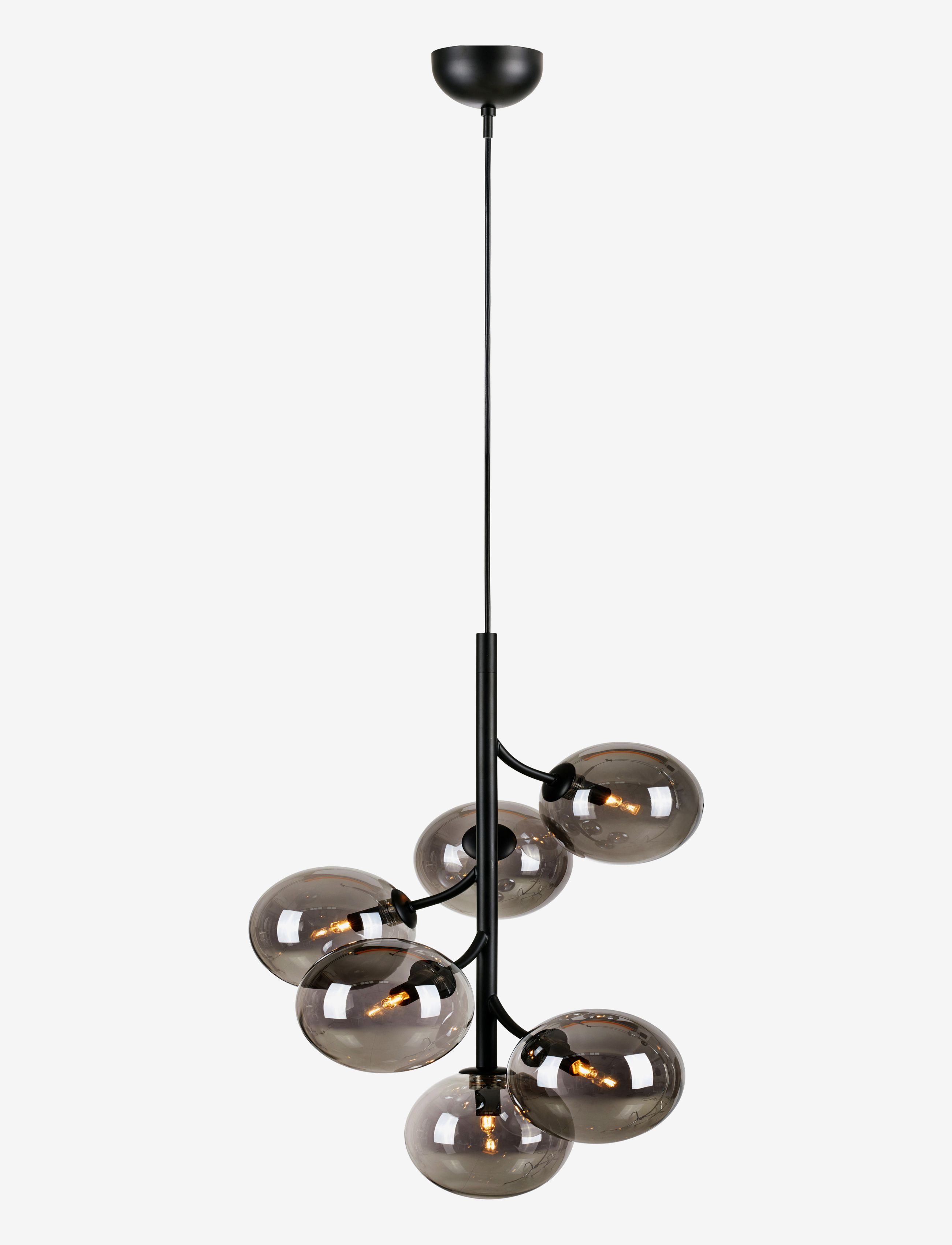 Markslöjd Lighting CALLISTO Pendant 6L Black/Smoke - Ceiling lamps - BLACK/SMOKE / black