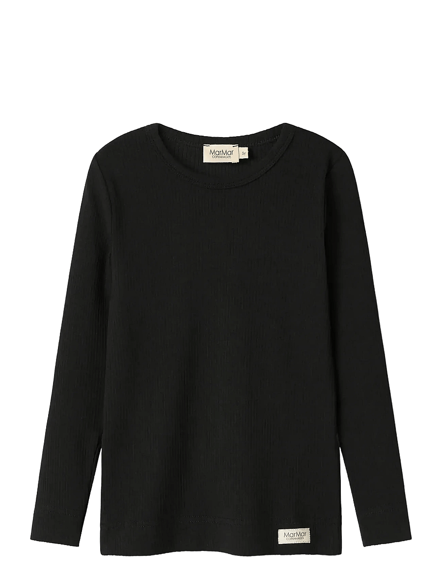 MarMar Copenhagen - Plain Tee LS - långärmade t-shirts - black - 0