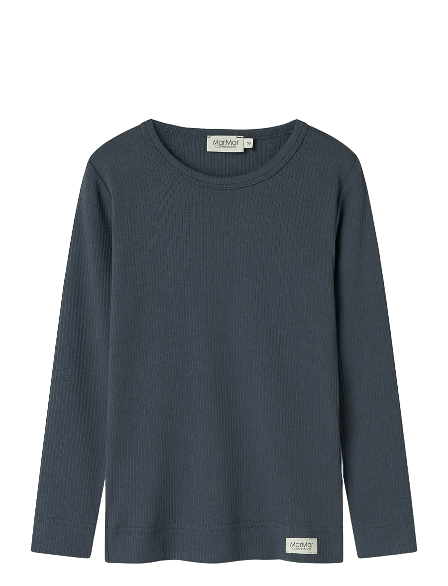MarMar Copenhagen - Plain Tee LS - långärmade t-shirts - blue - 0