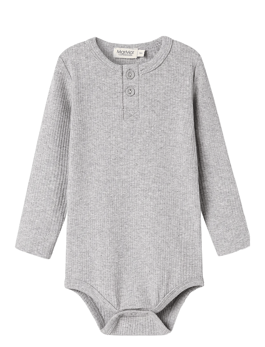 MarMar Copenhagen - Body LS - pikkade varrukatega bodid - light grey melange - 0