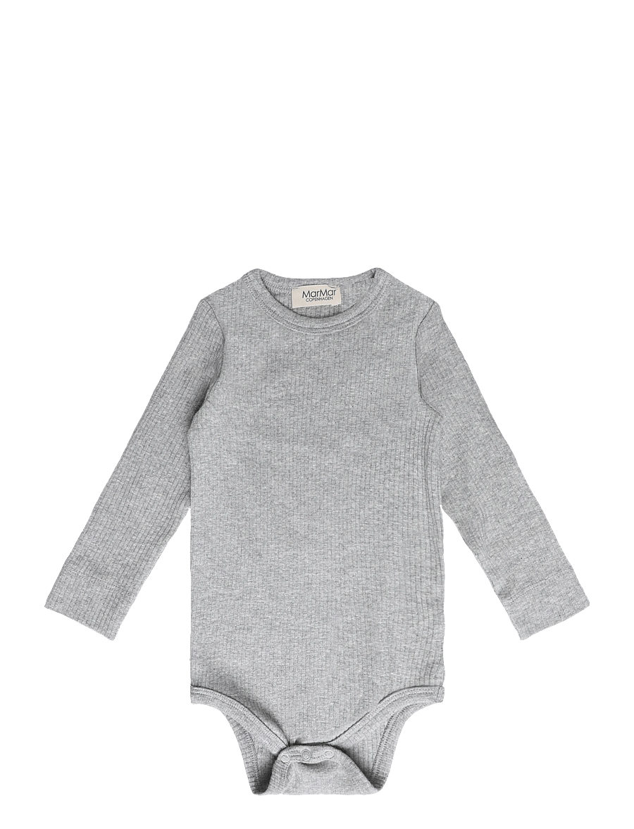 MarMar Copenhagen - Plain Body LS - långärmade bodies - light grey melange - 0