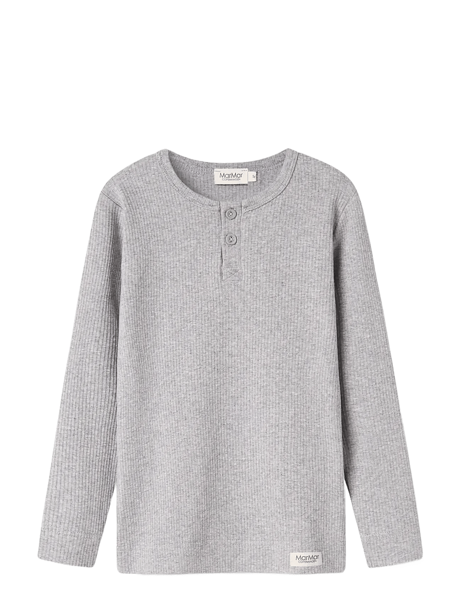 MarMar Copenhagen - Tee LS - långärmade t-shirts - light grey melange - 1