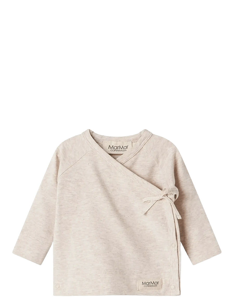 MarMar Copenhagen - Tut Wrap LS - långärmade t-shirts - light beige mel. - 0