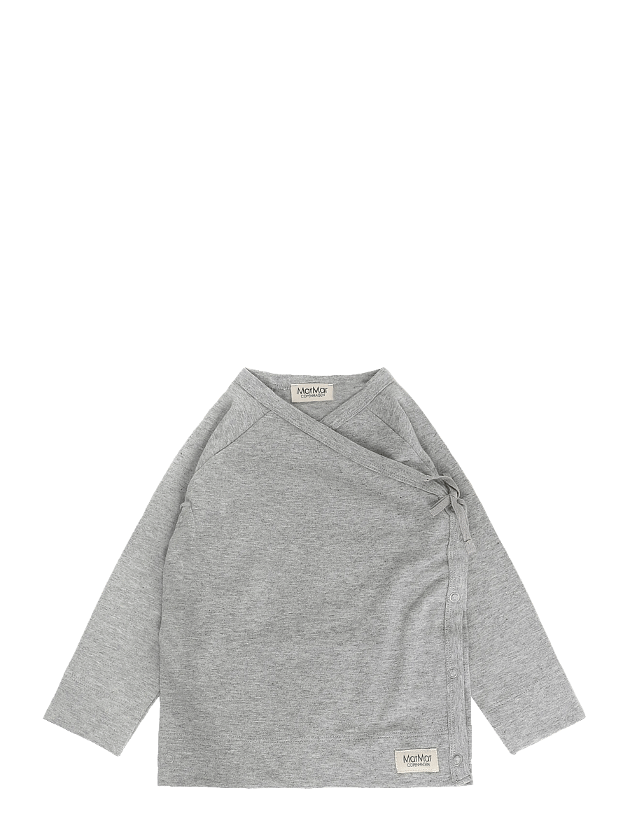 MarMar Copenhagen - Tut Wrap LS - långärmade t-shirts - light grey melange - 0