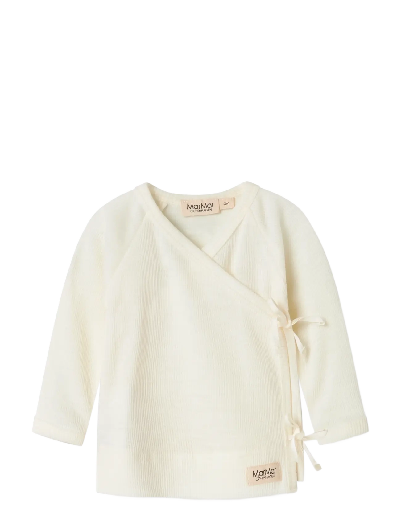 MarMar Copenhagen Tut Wrap Ls, 74, T-shirts, Weiß - Long-sleeved Kinder
