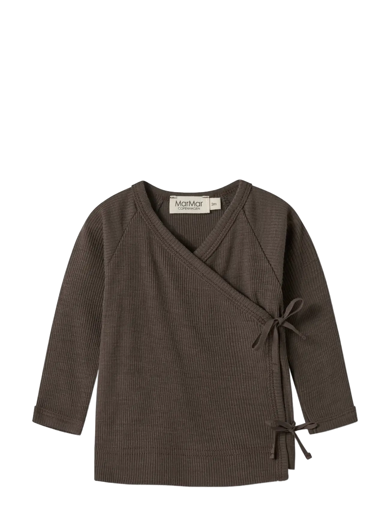 MarMar Copenhagen Tut Wrap Ls, 74, T-shirts, Braun - Long-sleeved Kinder