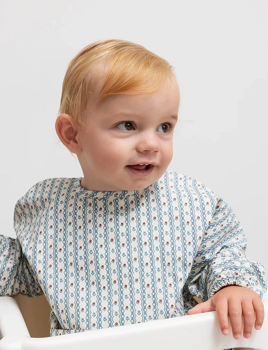MarMar Copenhagen - Apron LS - Śliniak z długim rękawkiem - floral stripe - 0