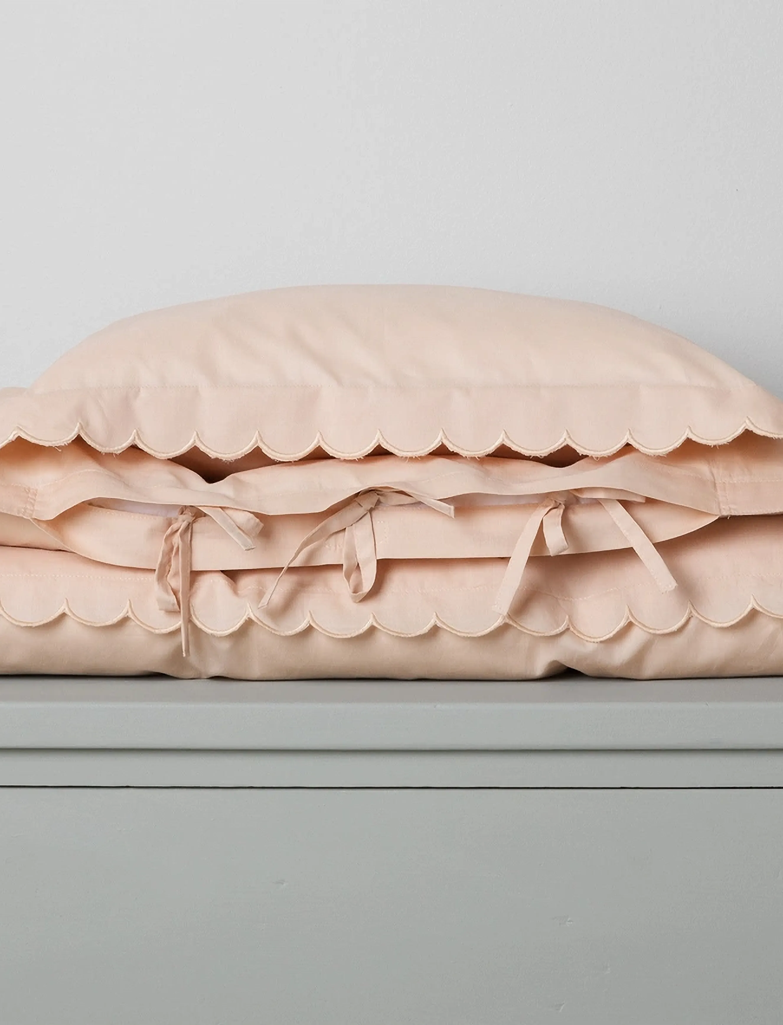 MarMar Copenhagen Bed Linen Scallop Baby, 70X100 cm, Sleep Time, Beige - Sets, Kinder