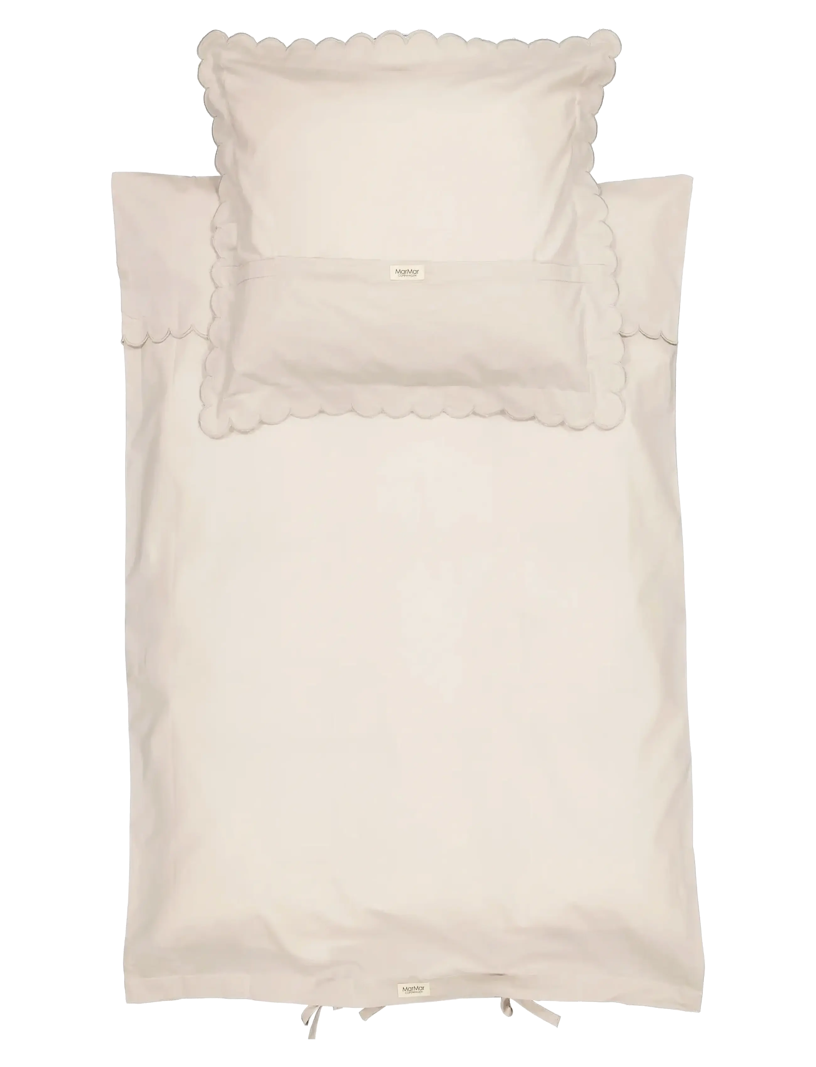 MarMar Copenhagen Bed Linen Scallop Baby, Bed Sæt, Creme, Str: 70X100CM;43X39CM