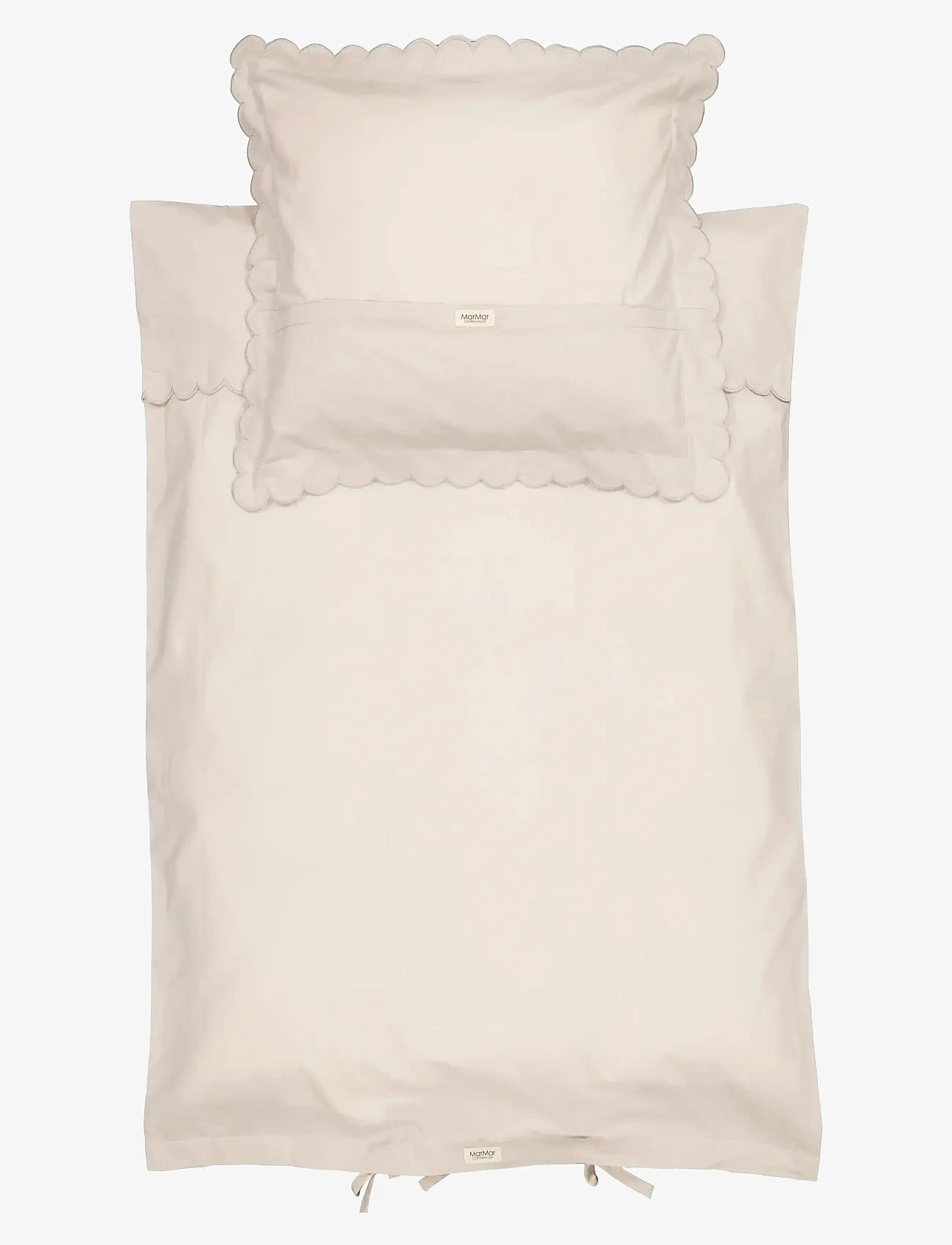 MarMar Copenhagen - Bed Linen Scallop Baby - påslakanset - grey sand - 1