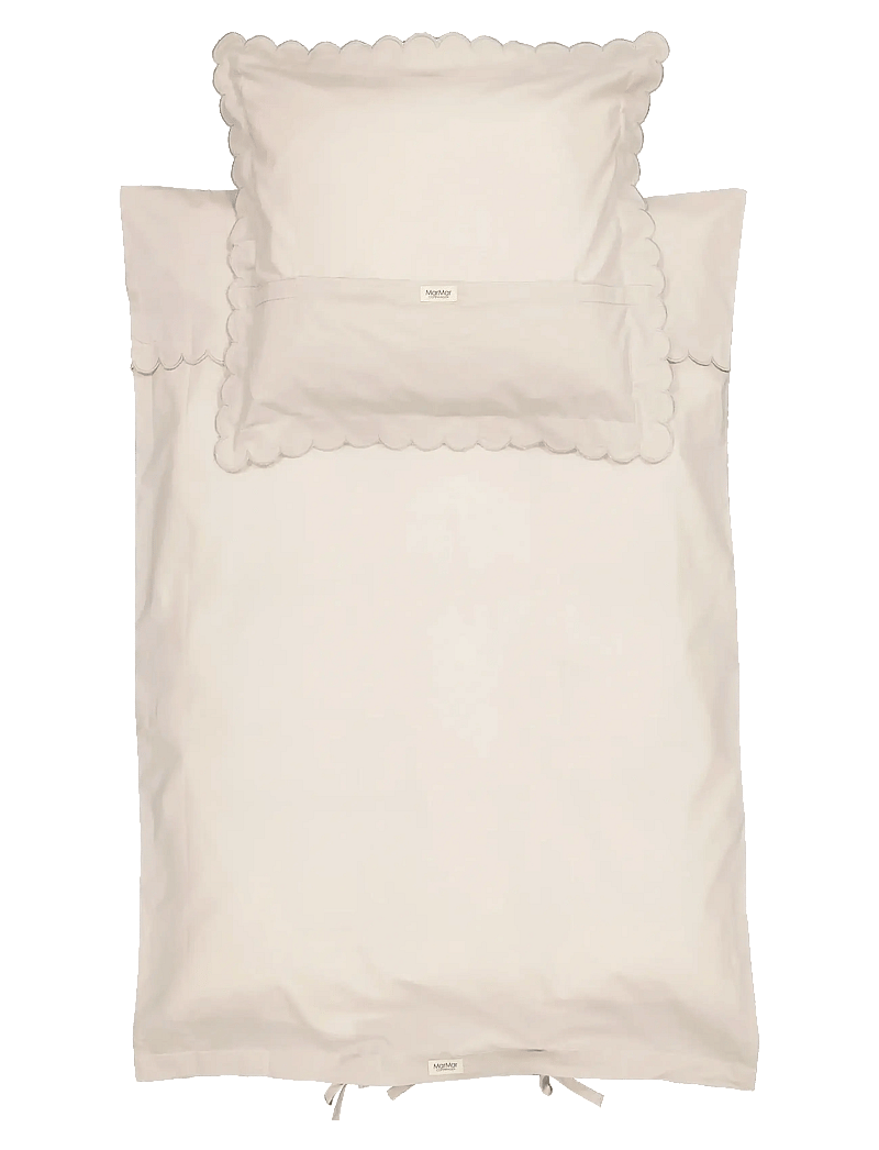 MarMar Copenhagen - Bed Linen Scallop Baby - påslakanset - grey sand - 1