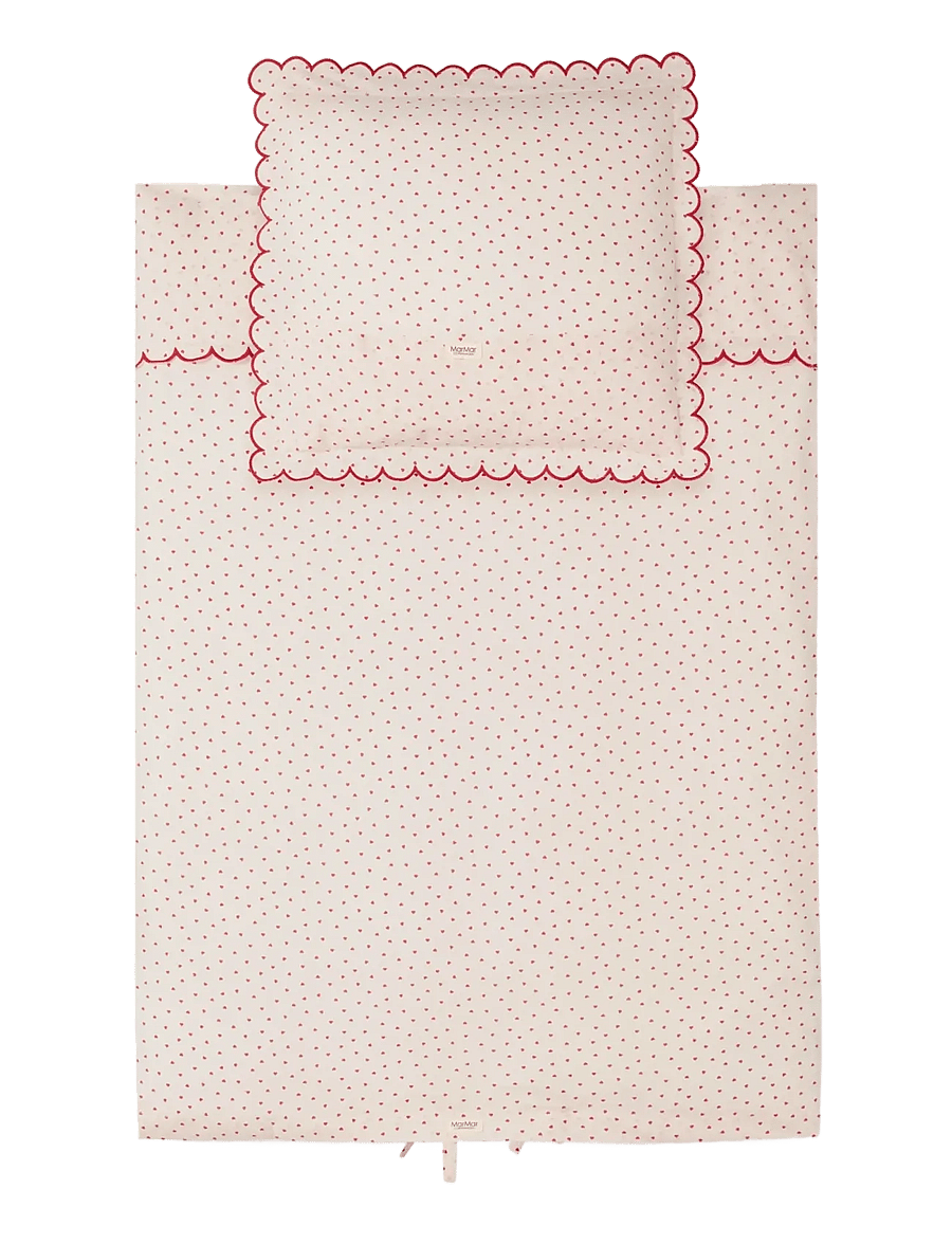 MarMar Copenhagen - Bed Linen Scallop Junior - voodiriiete komplektid - happy hearts - 0