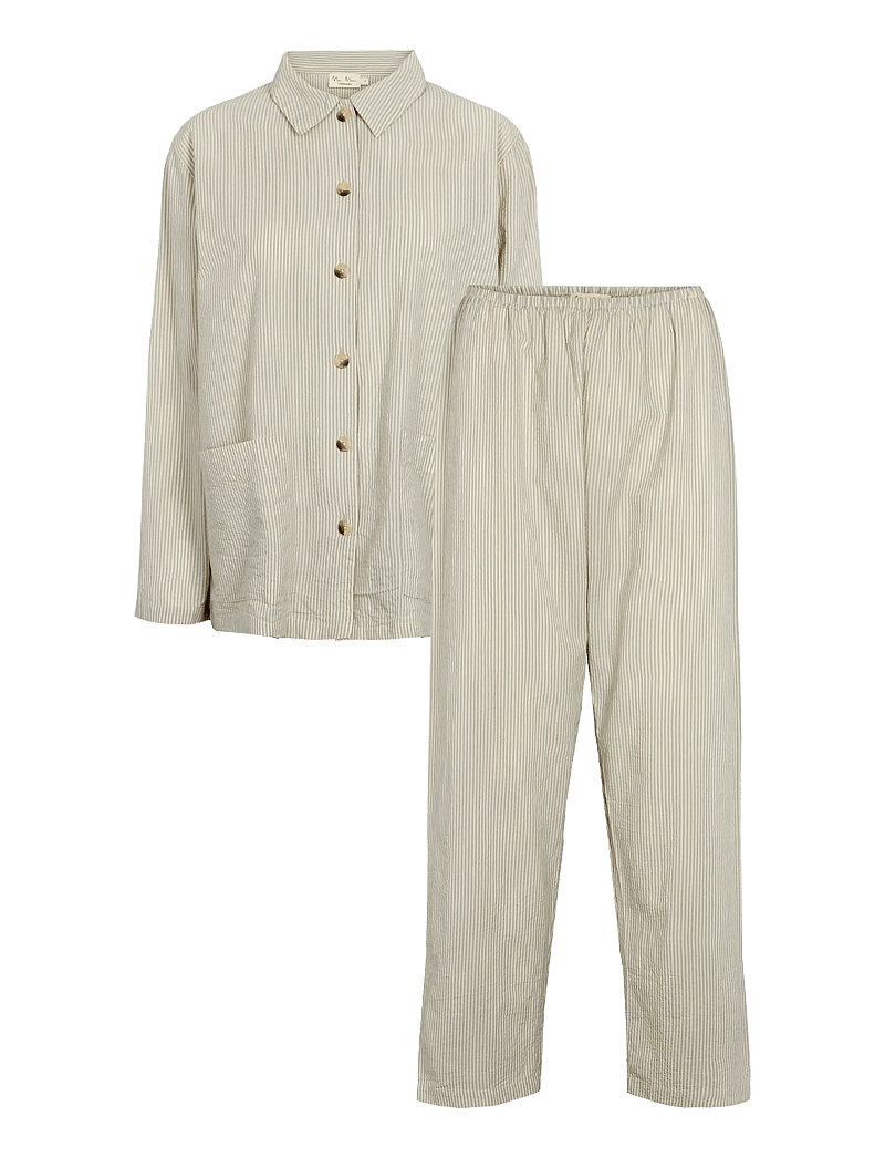 MarMar Copenhagen - Pajama Set W - pyjamas - blue stone stripe - 1