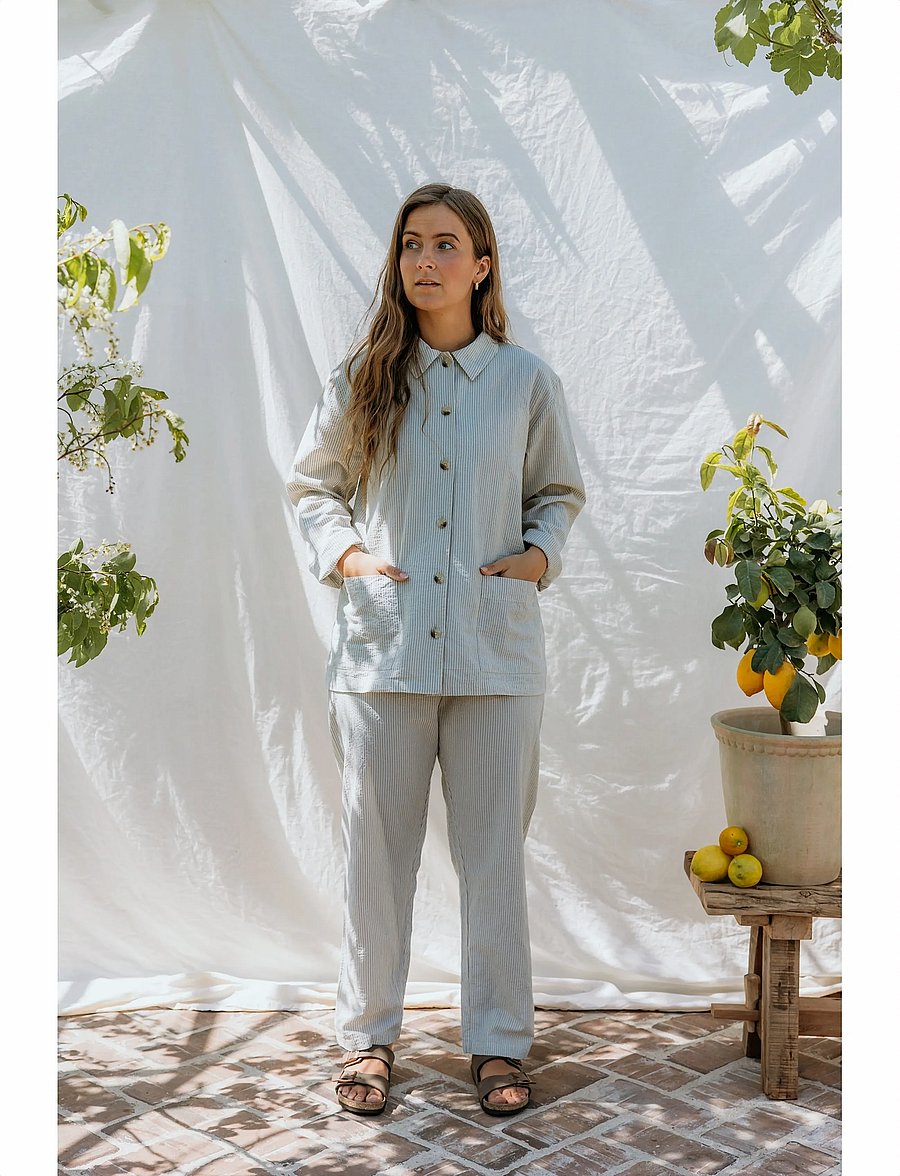 MarMar Copenhagen - Pajama Set W - pyjamas - blue stone stripe - 3