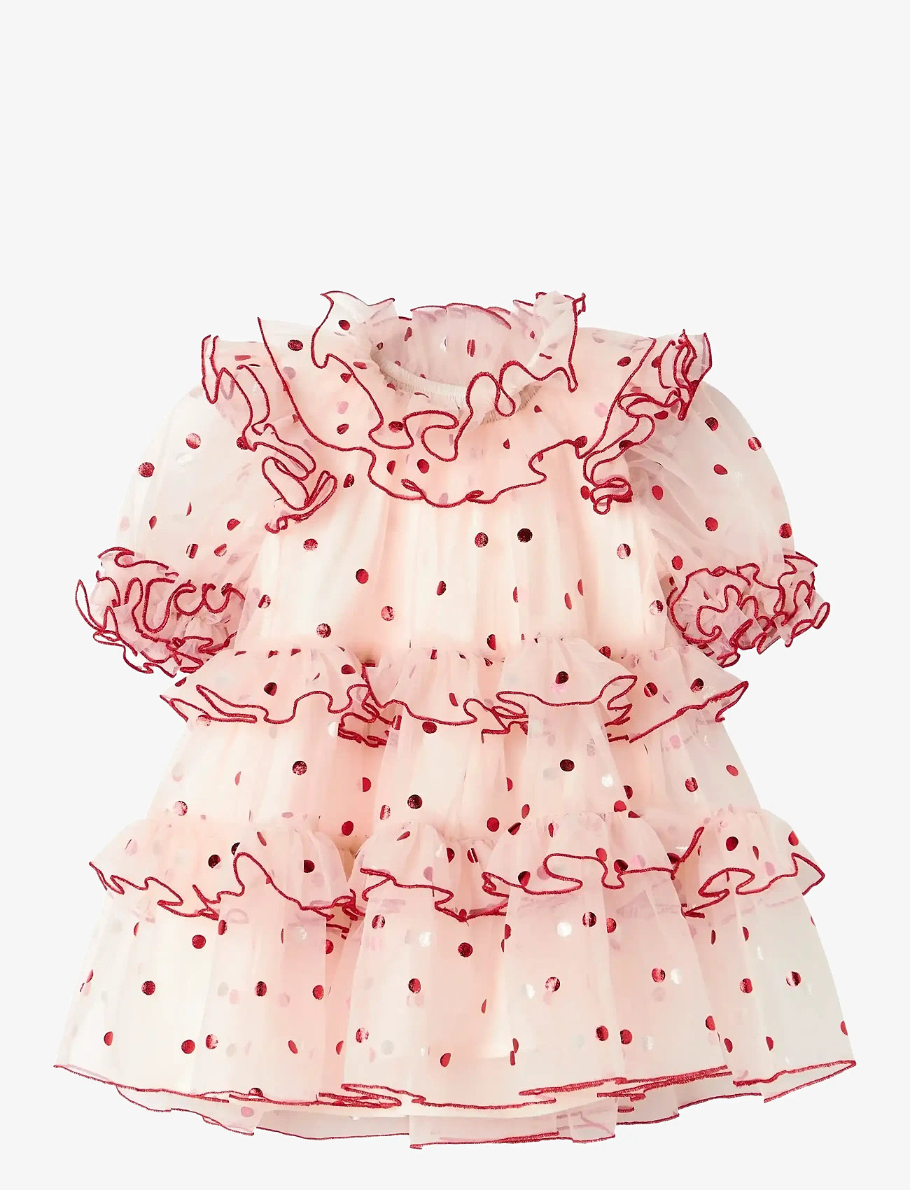 MarMar Copenhagen - Dakira - kortärmade babyklänningar - poppy dots - 1