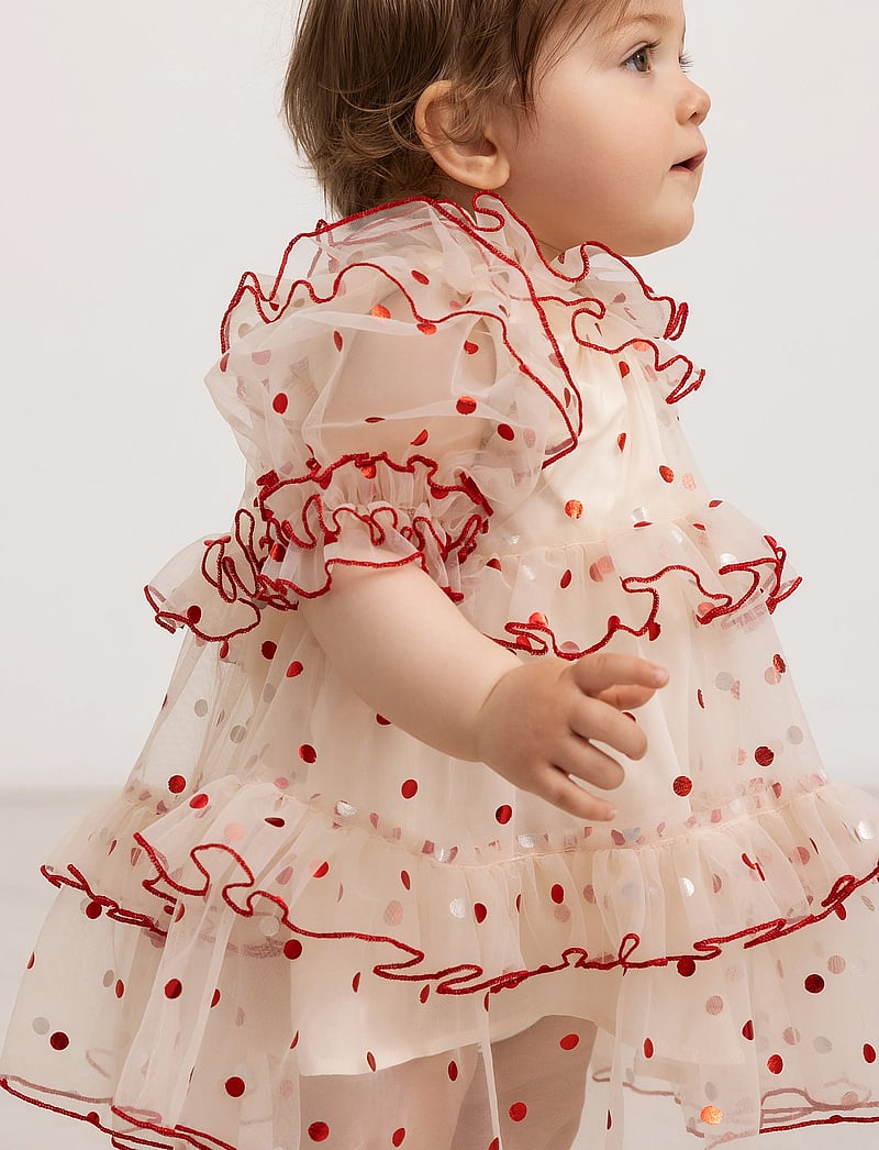 MarMar Copenhagen - Dakira - kortärmade babyklänningar - poppy dots - 0