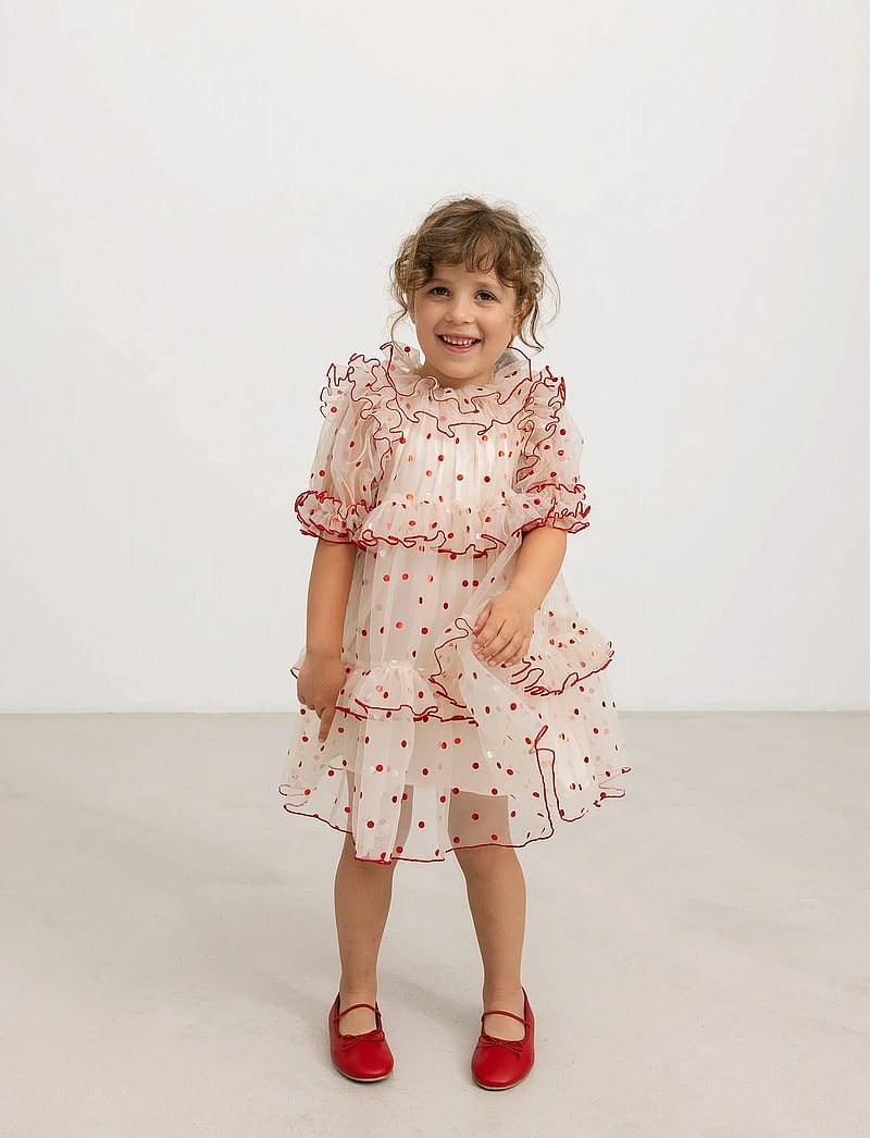 MarMar Copenhagen - Dakira - kortärmade babyklänningar - poppy dots - 5