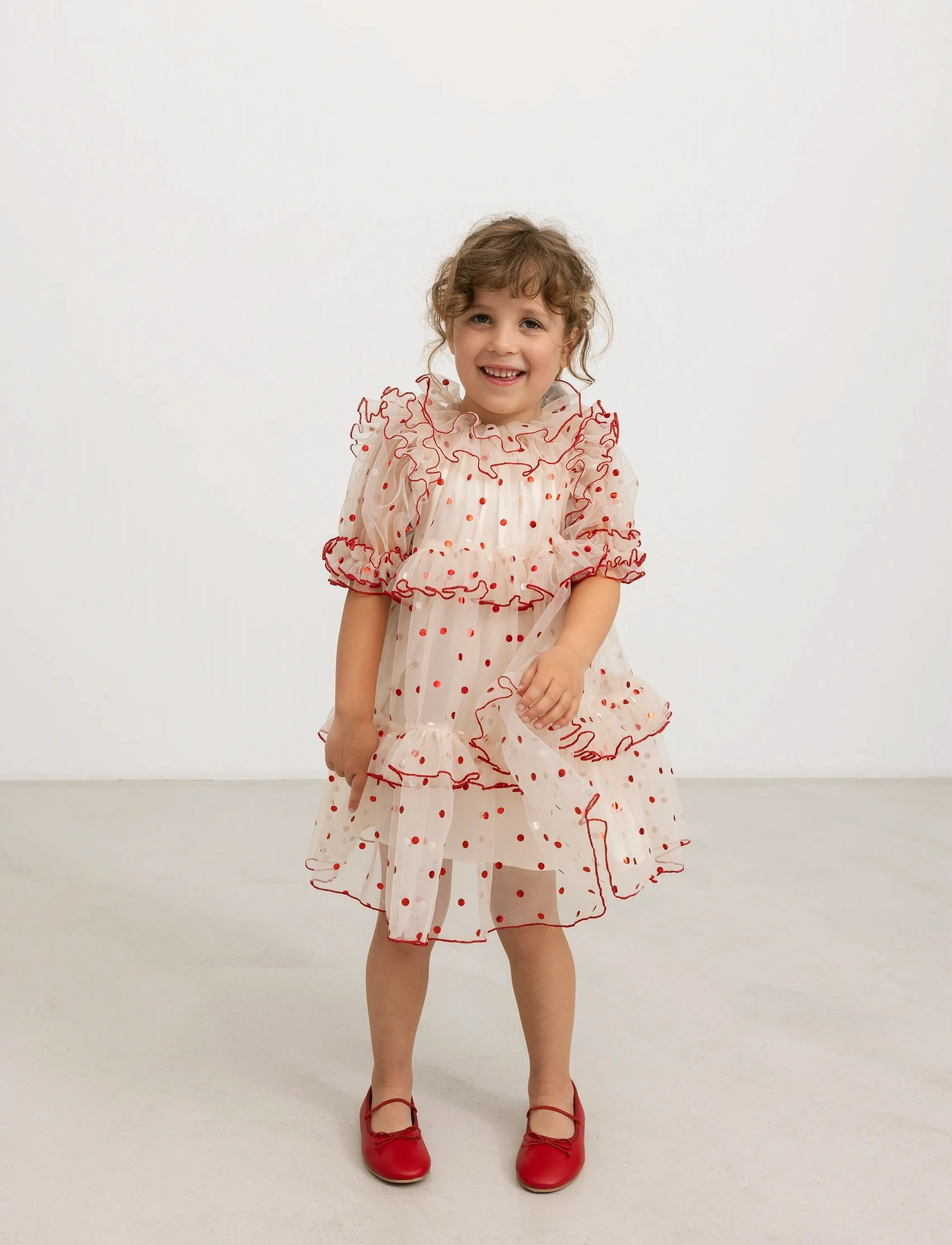 MarMar Copenhagen - Dakira - kūdikių suknelės trumpomis rankovėmis - poppy dots - 5