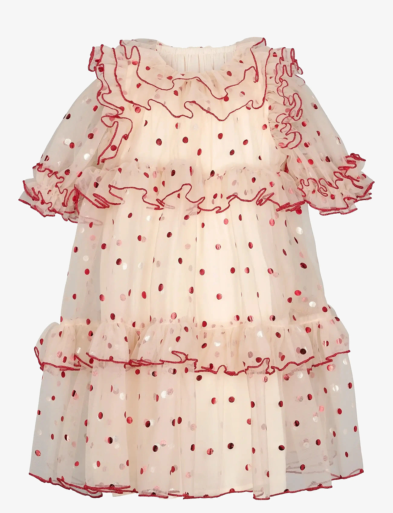 MarMar Copenhagen - Dakira - kortärmade babyklänningar - poppy dots - 3