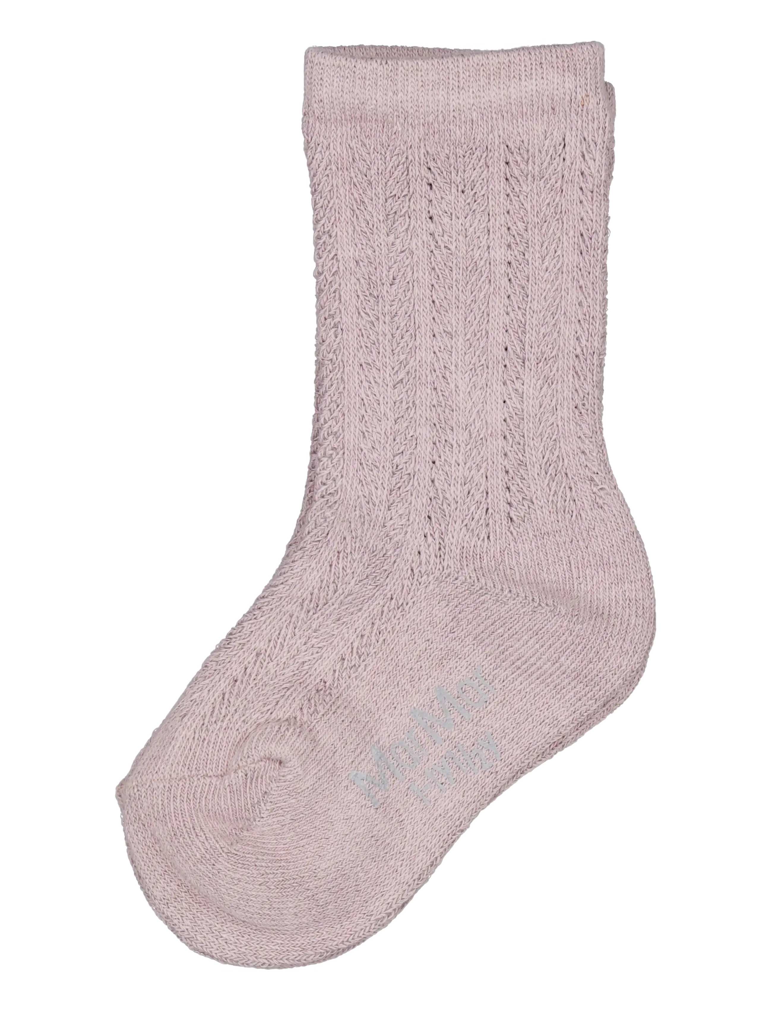 MarMar Copenhagen Knee Socks Pointelle - Socks & Tights - AIRY PURPLE / beige