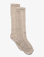 Knee Socks Pointelle - WARM PEARL