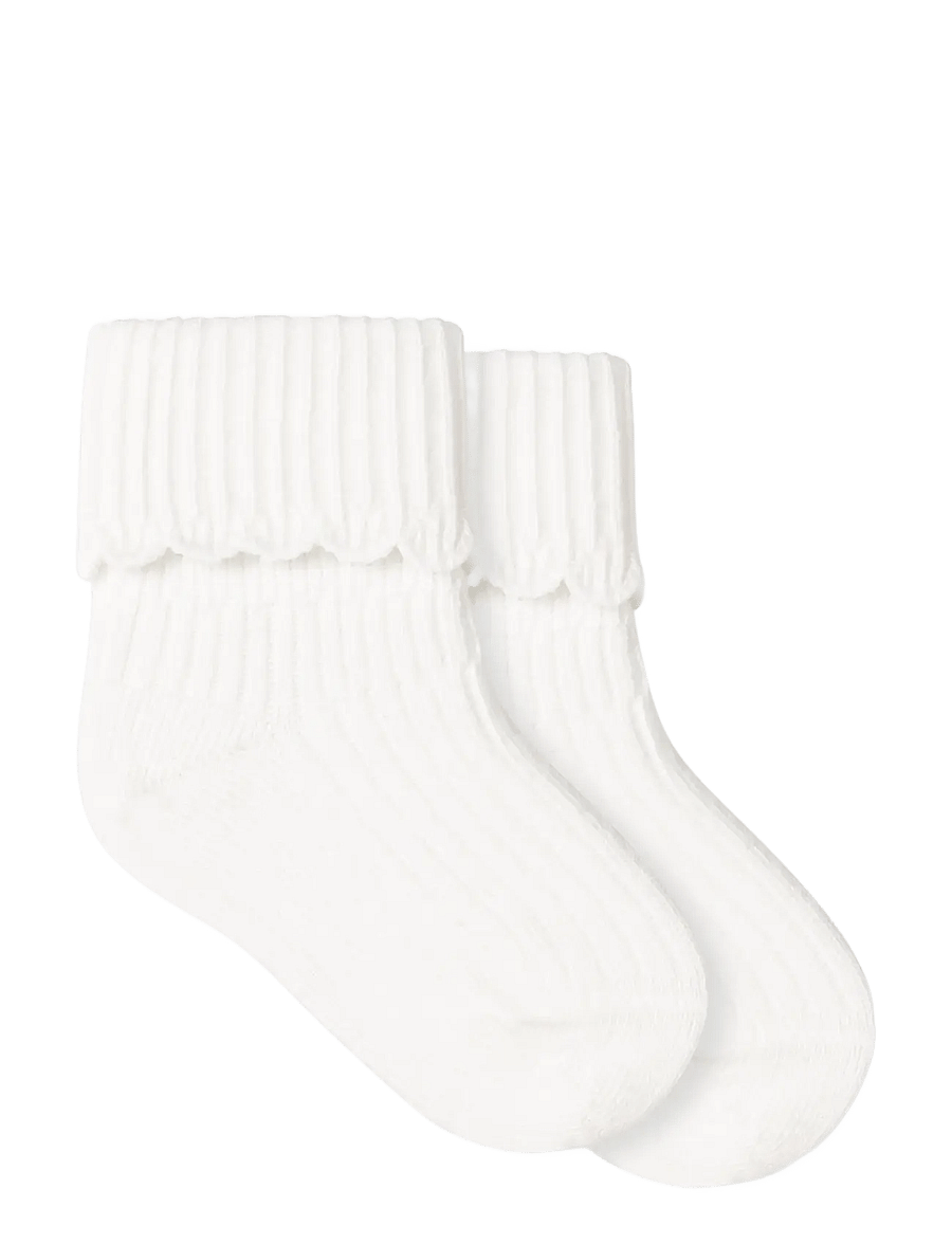 MarMar Copenhagen - Newborn Socks Scallop 2-pack - beebisokid - gentle white - 1