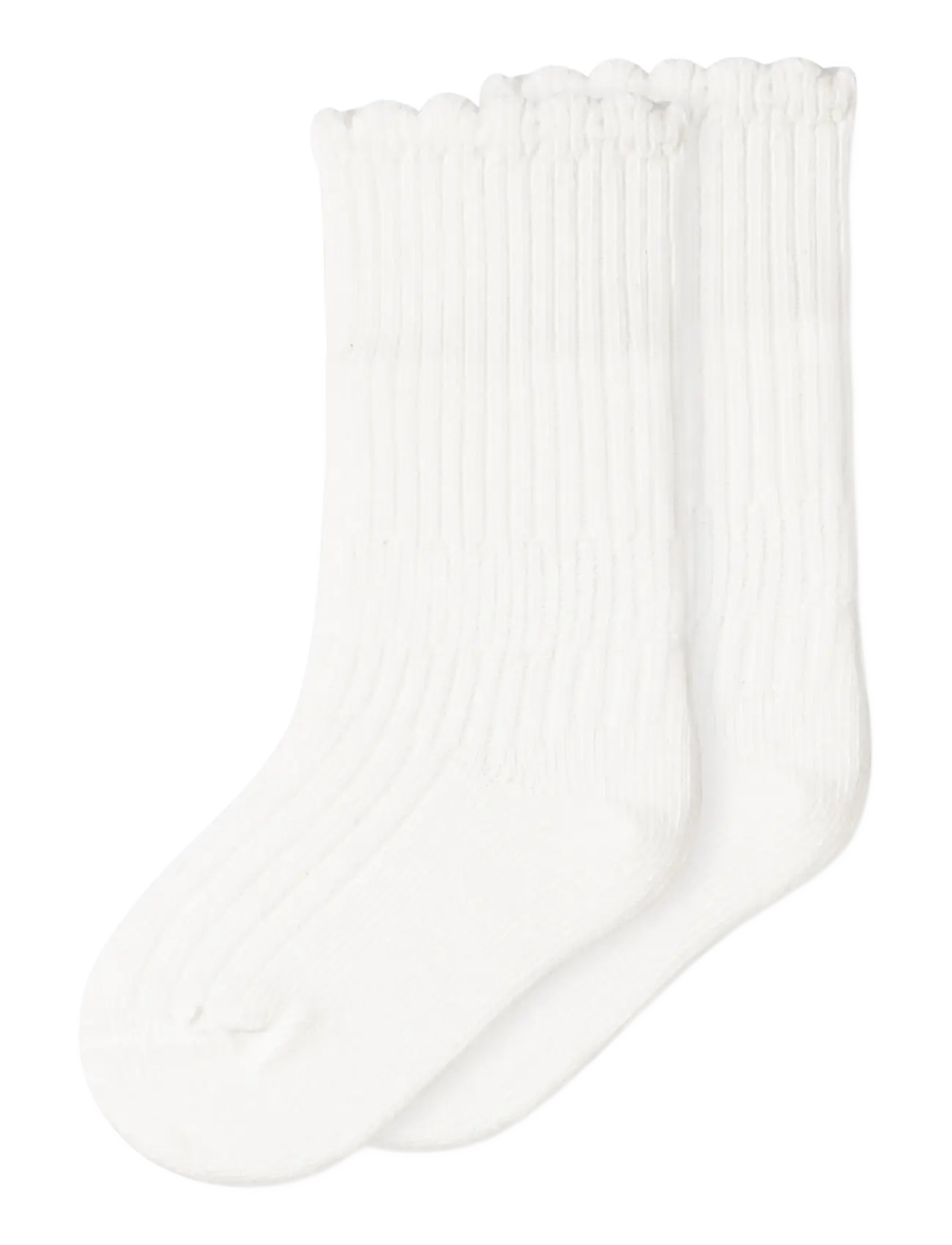 MarMar Copenhagen - Newborn Socks Scallop 2-pack - beebisokid - gentle white - 2