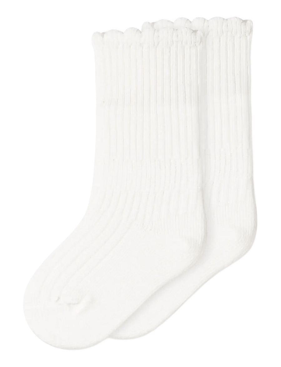 MarMar Copenhagen - Newborn Socks Scallop 2-pack - beebisokid - gentle white - 2