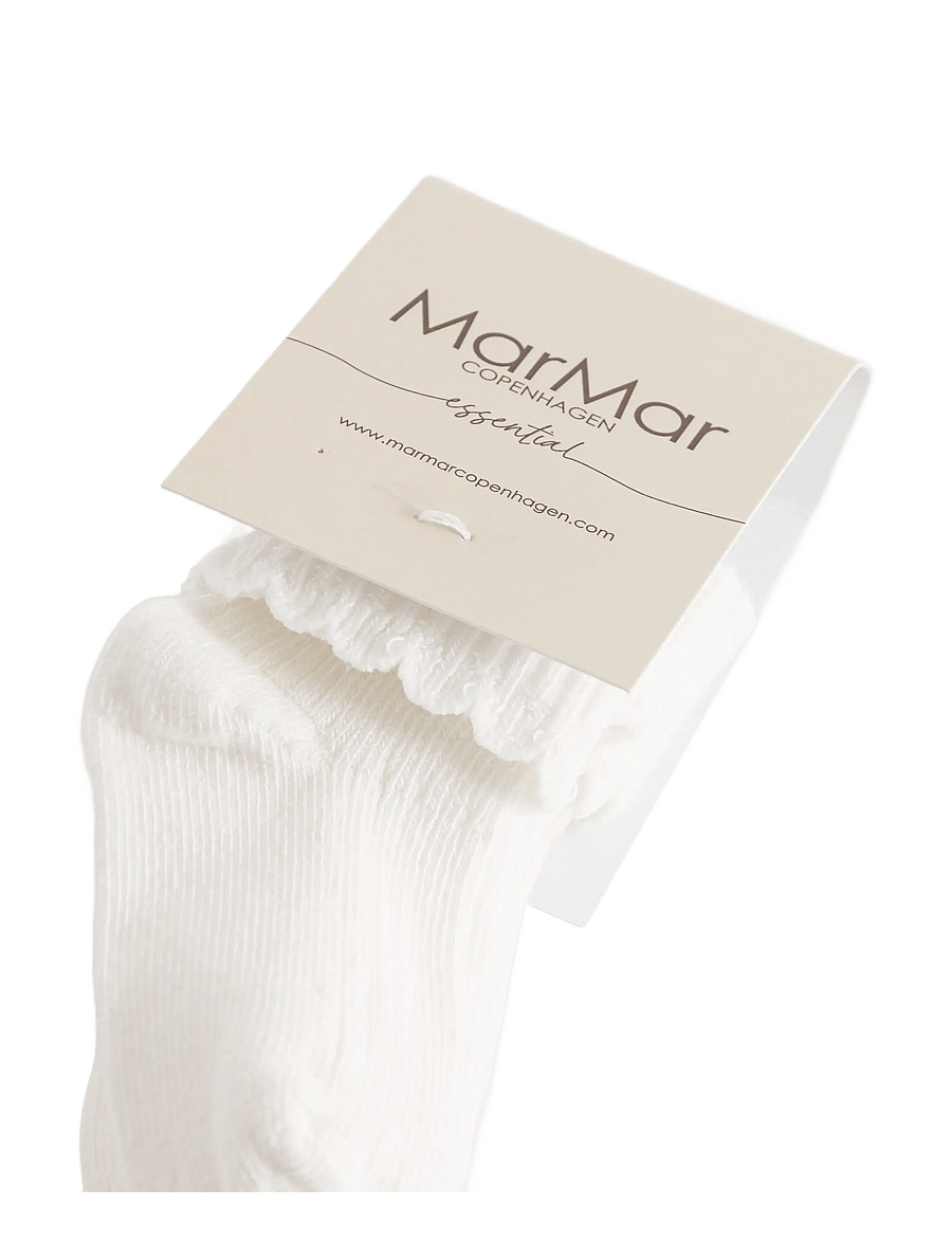 MarMar Copenhagen - Newborn Socks Scallop 2-pack - beebisokid - gentle white - 3