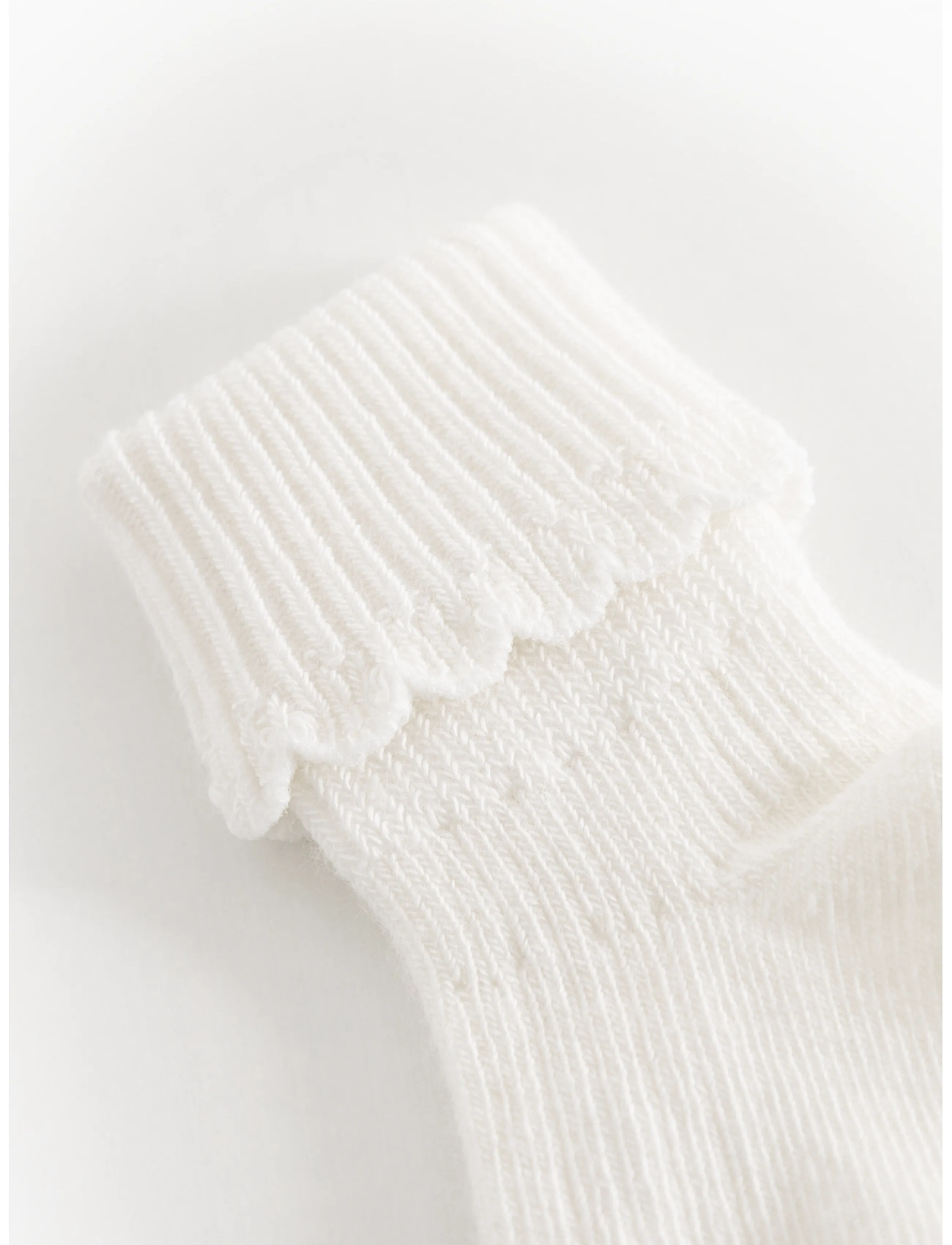 MarMar Copenhagen - Newborn Socks Scallop 2-pack - beebisokid - gentle white - 5