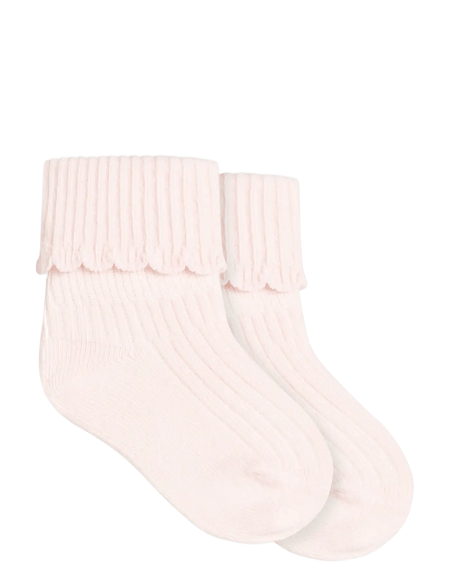MarMar Copenhagen - Newborn Socks Scallop 2-pack - beebisokid - rosa - 1