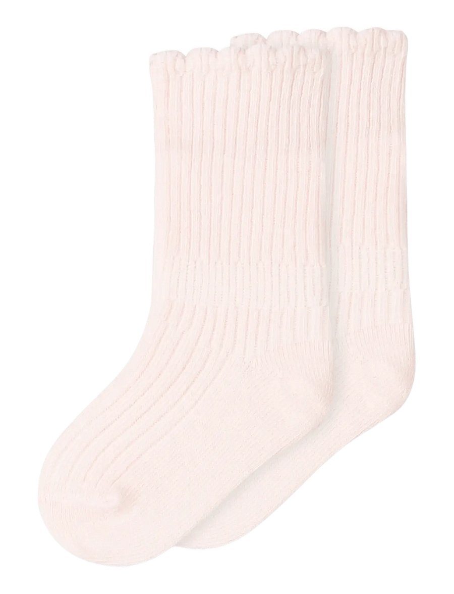 MarMar Copenhagen - Newborn Socks Scallop 2-pack - beebisokid - rosa - 2