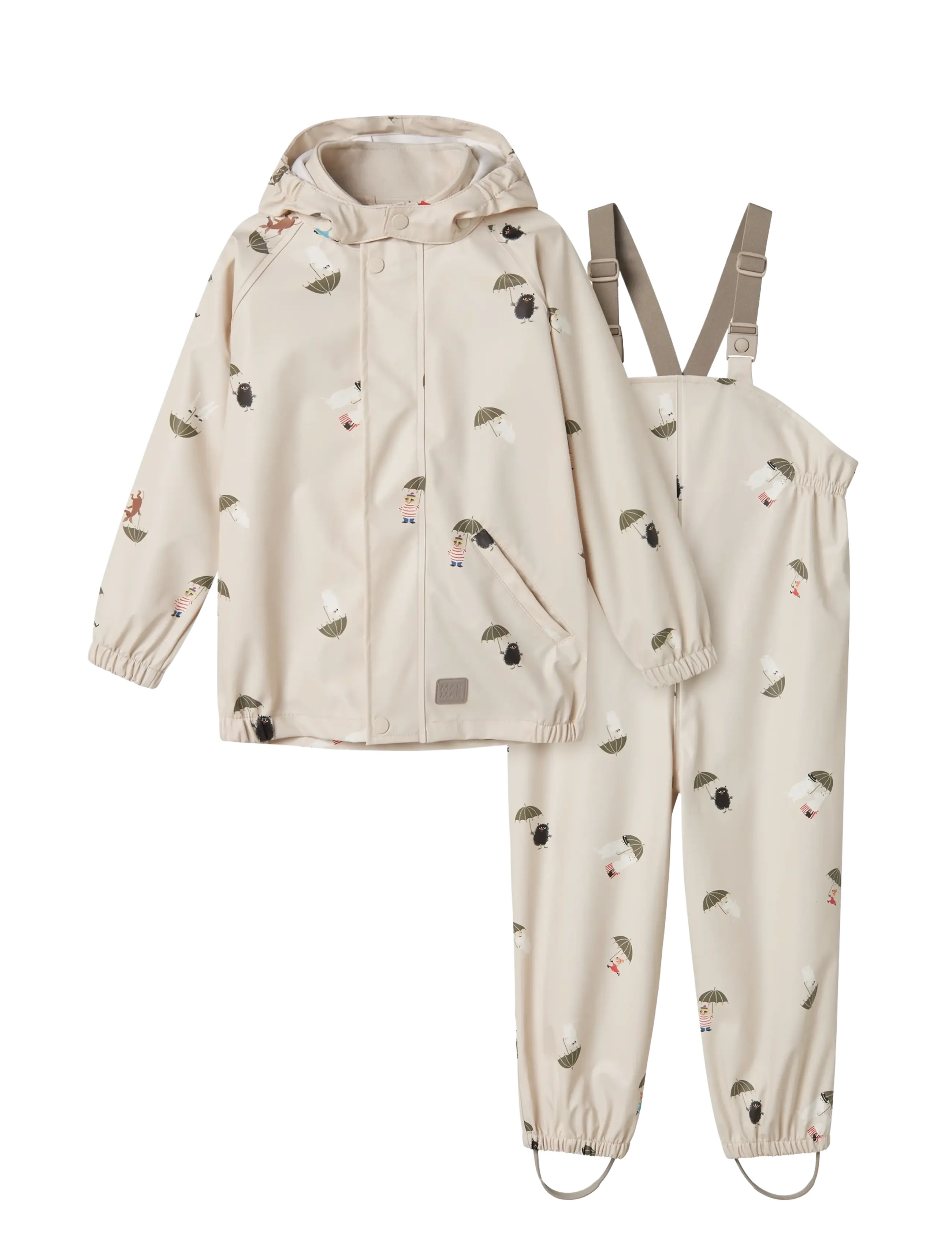 MarMar Copenhagen Oddy Set - Vihmakomplektid - RAINY MOOMIN / cream