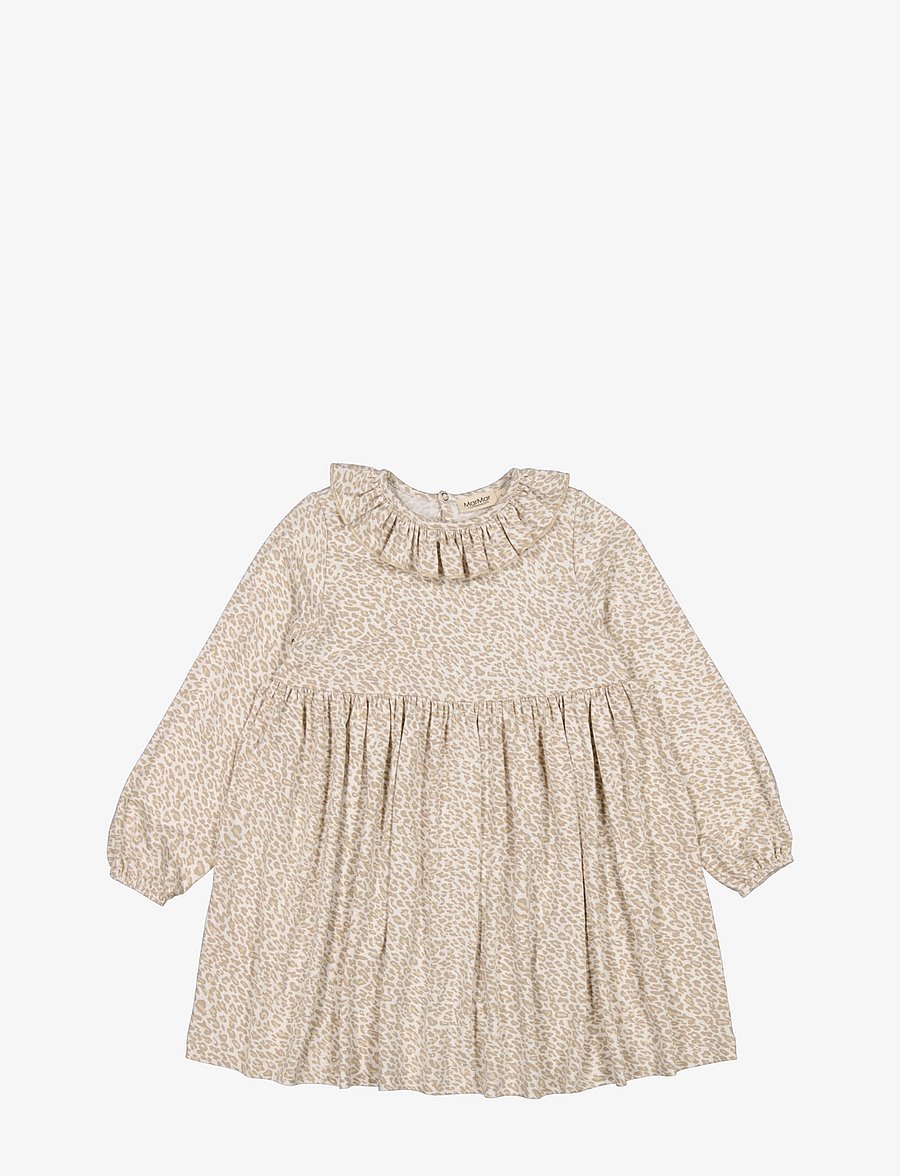 MarMar Copenhagen - Diora Frill - langärmelige babykleider - beige leo - 1