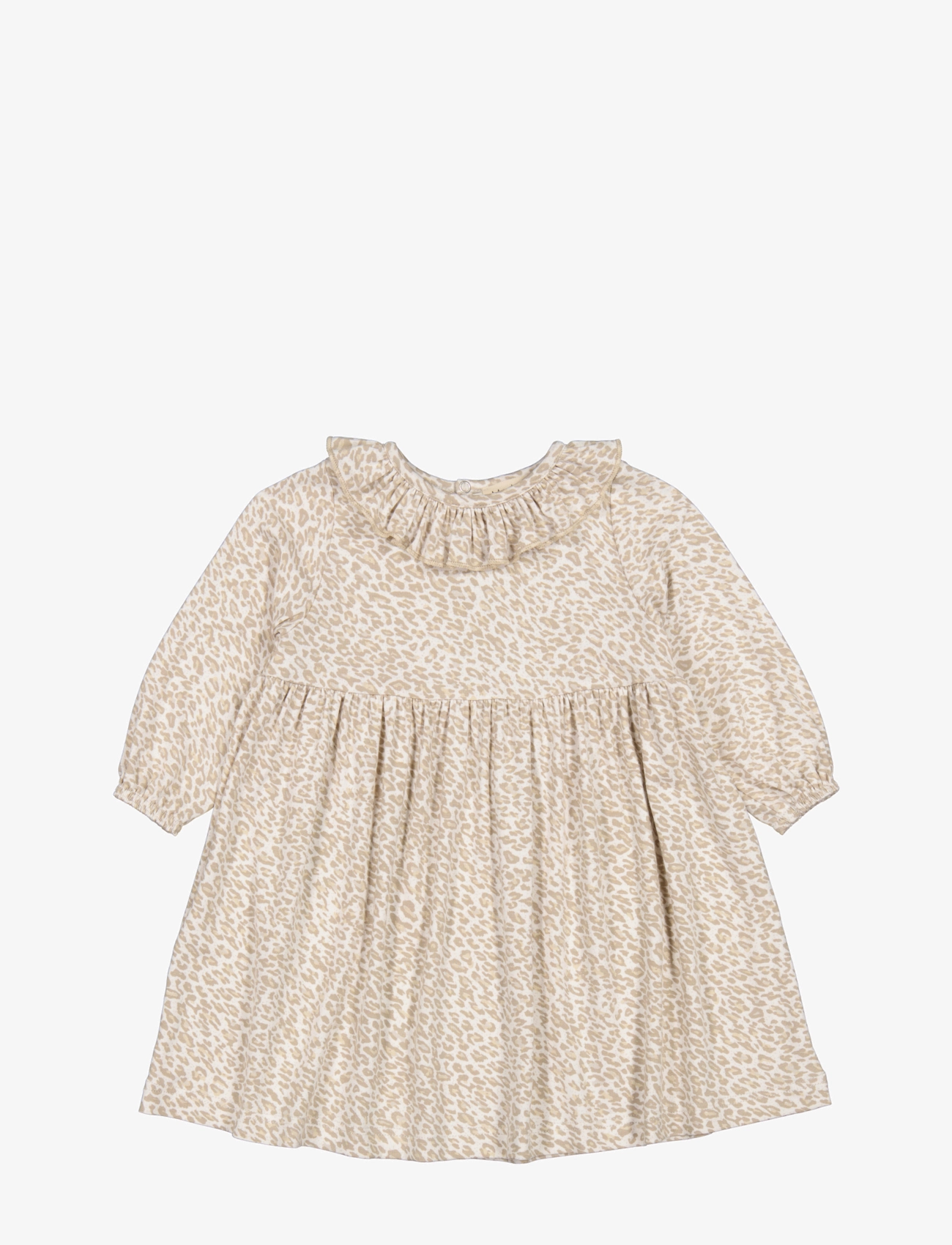 MarMar Copenhagen - Diora Frill - vauvojen pitkähihaiset mekot - beige leo - 2