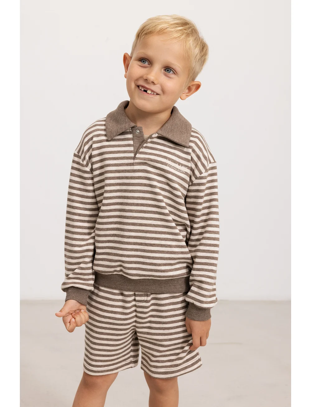 MarMar Copenhagen - Pelon S - sweat shorts - brown stripe mel. - 0
