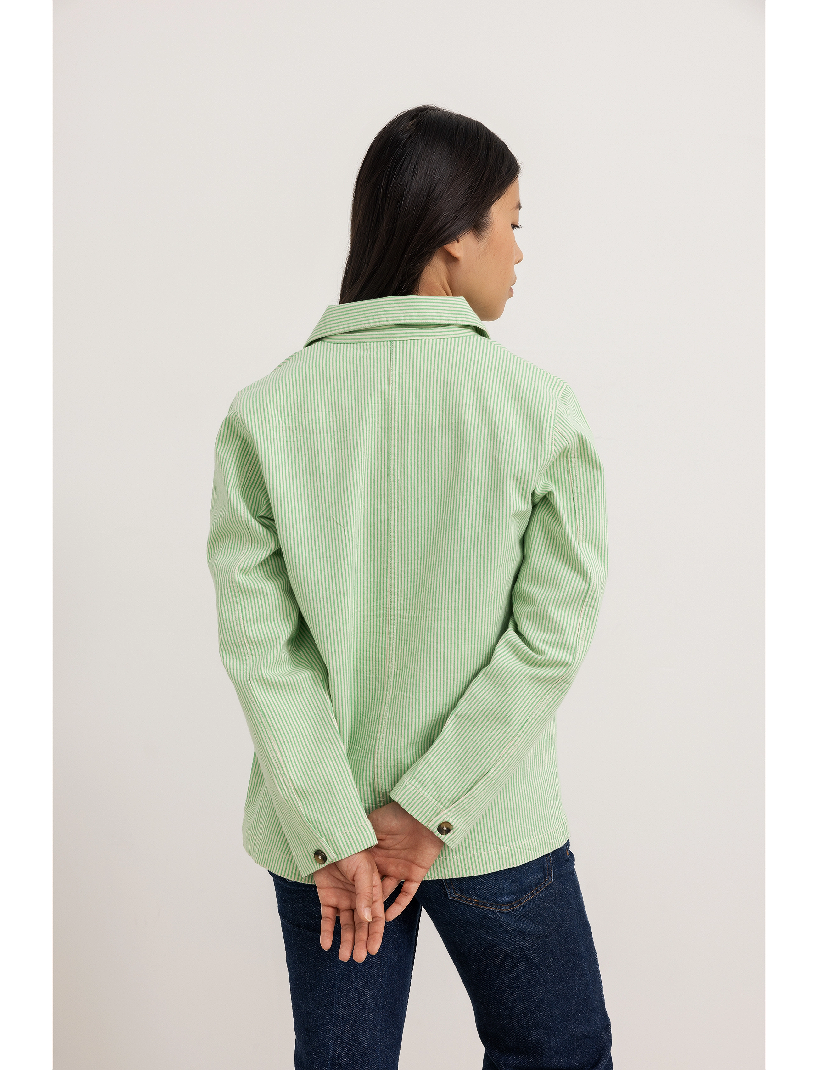 MarMar Copenhagen Jona W - Overshirts - CALE GREEN STRIPE / green