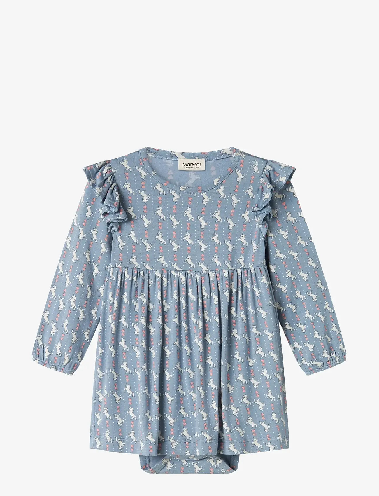 MarMar Copenhagen - Ramona Frill LS - långärmade babyklänningar - unicorn dream - 0