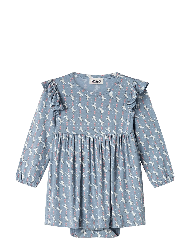 MarMar Copenhagen - Ramona Frill LS - långärmade babyklänningar - unicorn dream - 0