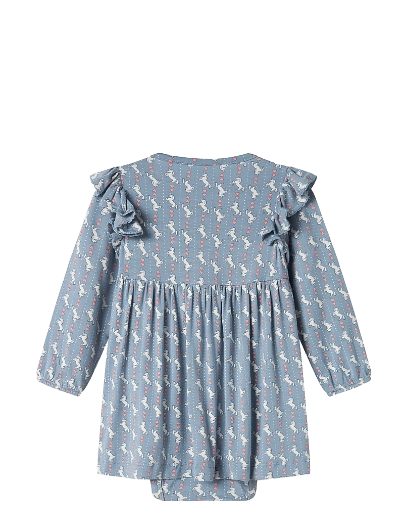 MarMar Copenhagen - Ramona Frill LS - långärmade babyklänningar - unicorn dream - 1