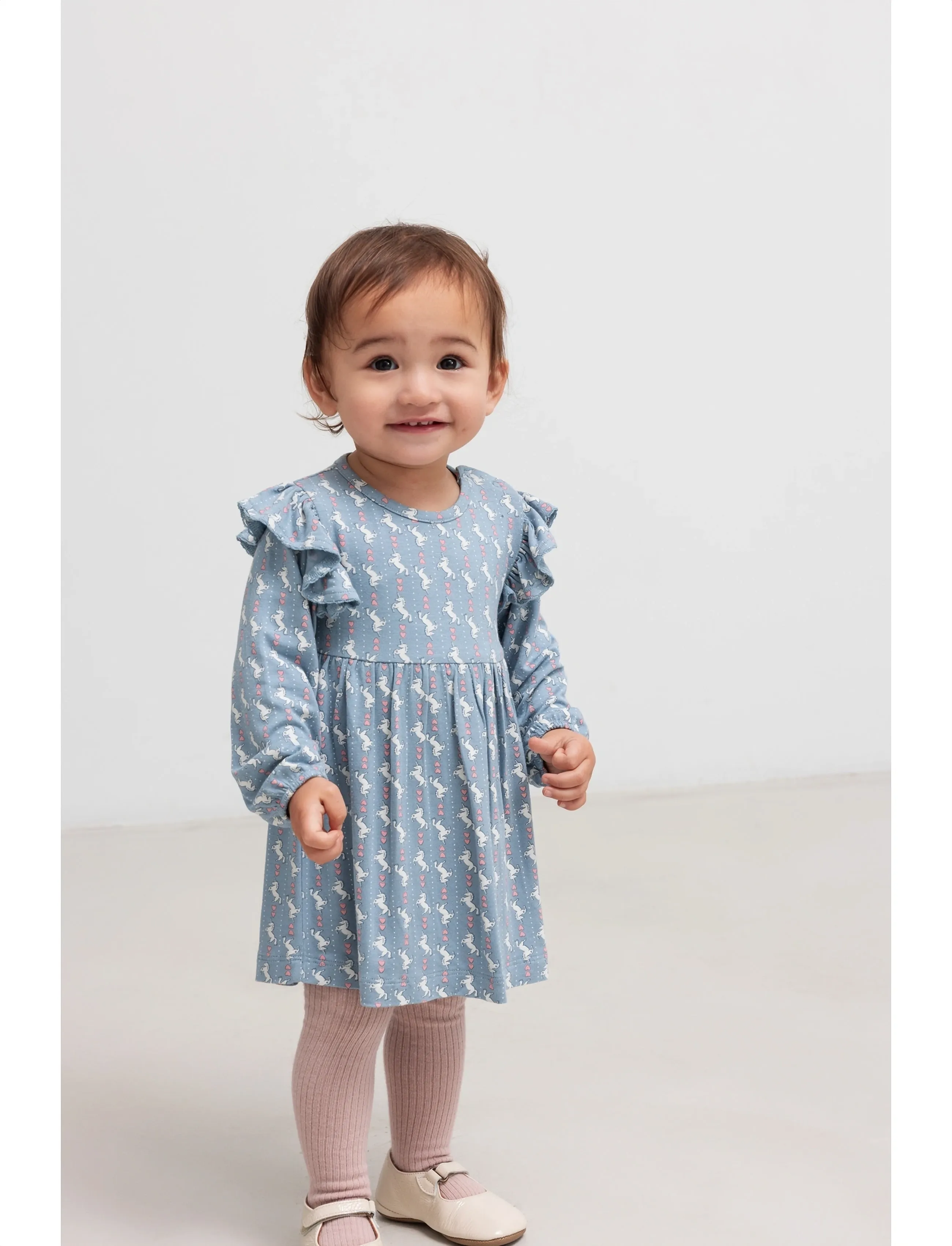 MarMar Copenhagen Ramona Frill LS - Langärmelige Babykleider - UNICORN DREAM / blue