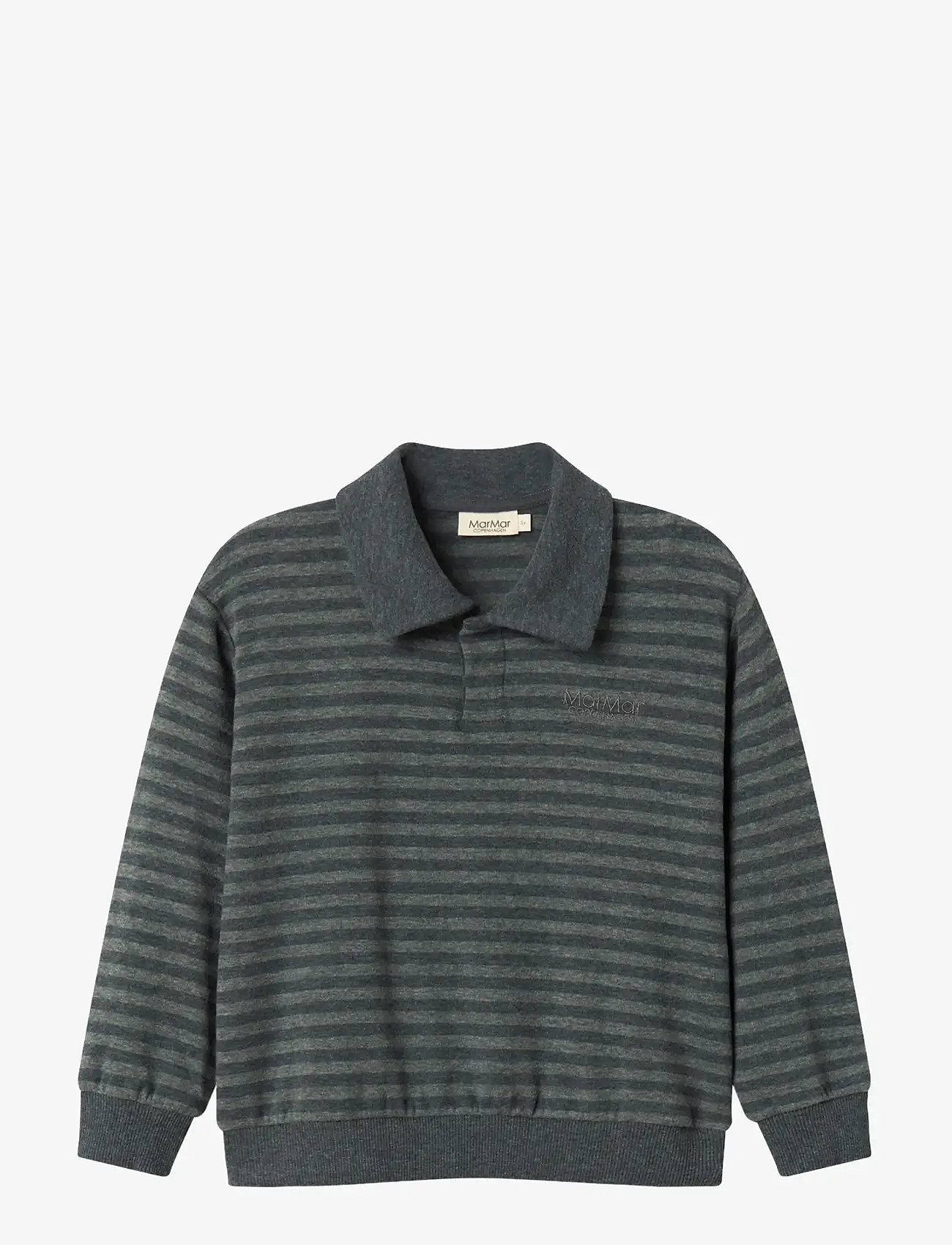 MarMar Copenhagen - Thanos Polo - långärmade pikéer - forest stripe mel. - 1