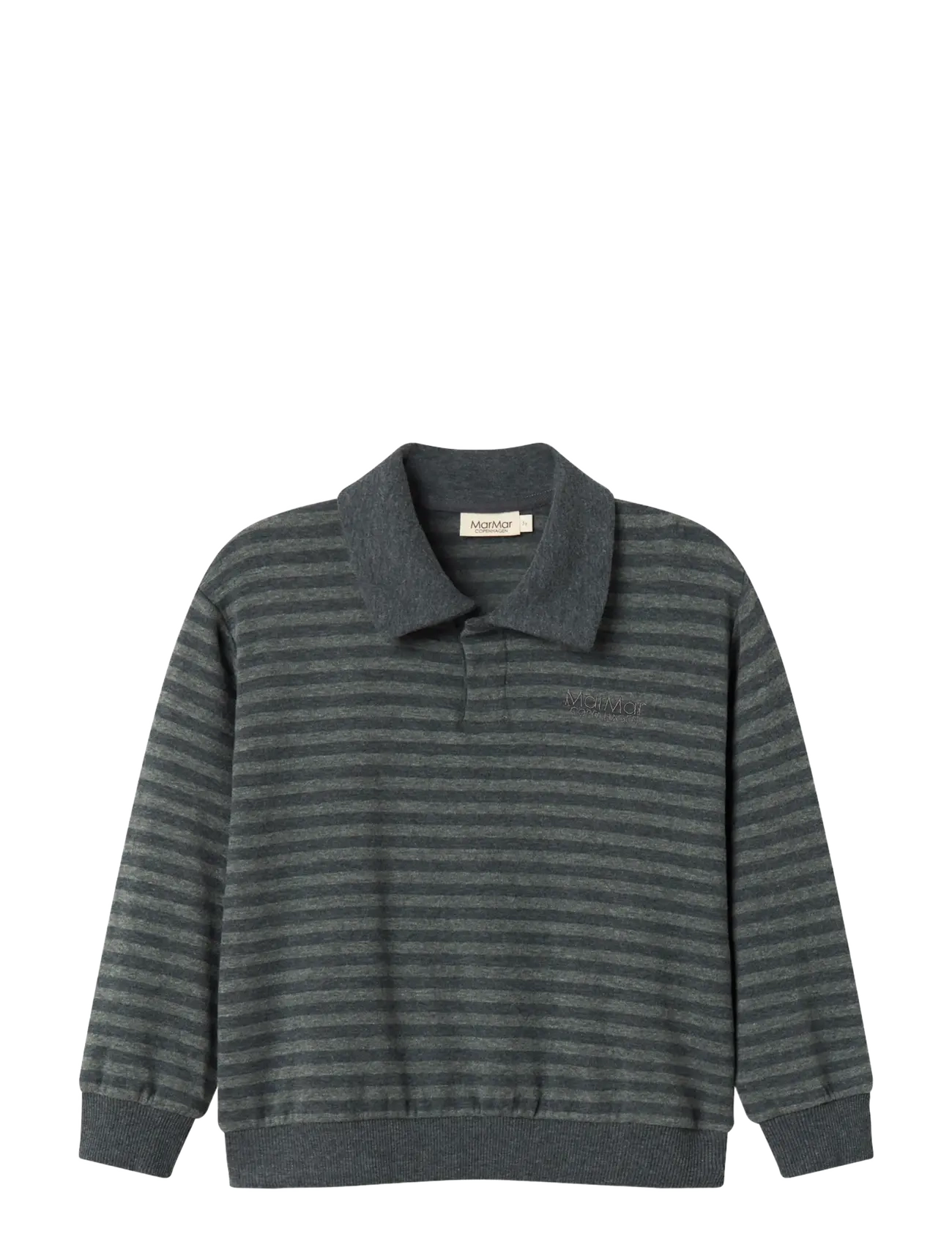 MarMar Copenhagen Thanos Polo - Poloshirts - FOREST STRIPE MEL. / grey
